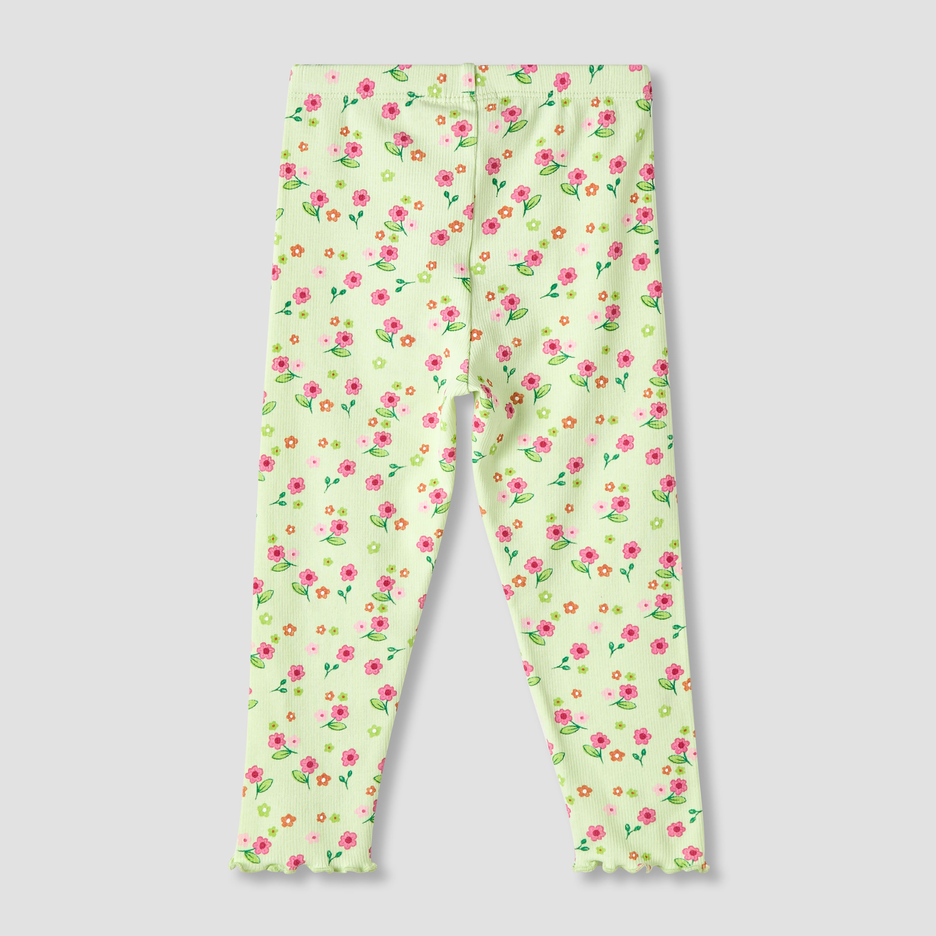 Juniors Girls Leggings with Floral Print - Elasticated Waist-baby-girls-clothing-bottoms-leggings-image-2