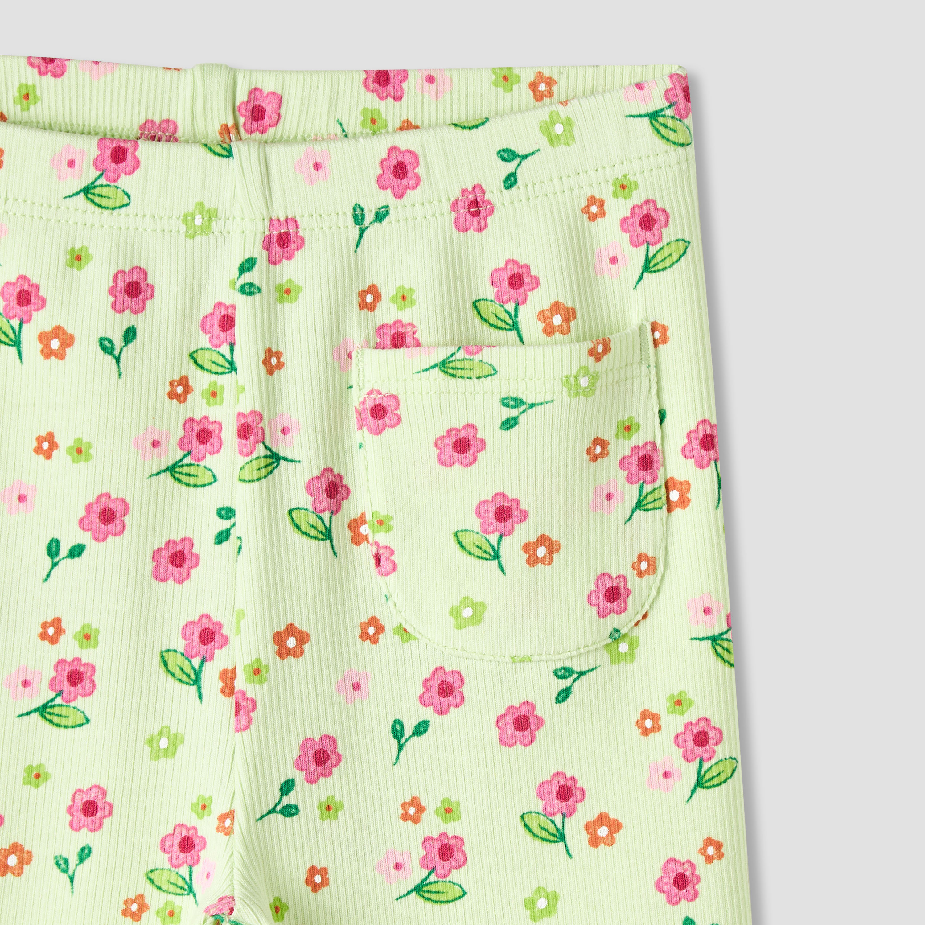 Juniors Girls Leggings with Floral Print - Elasticated Waist-baby-girls-clothing-bottoms-leggings-image-3