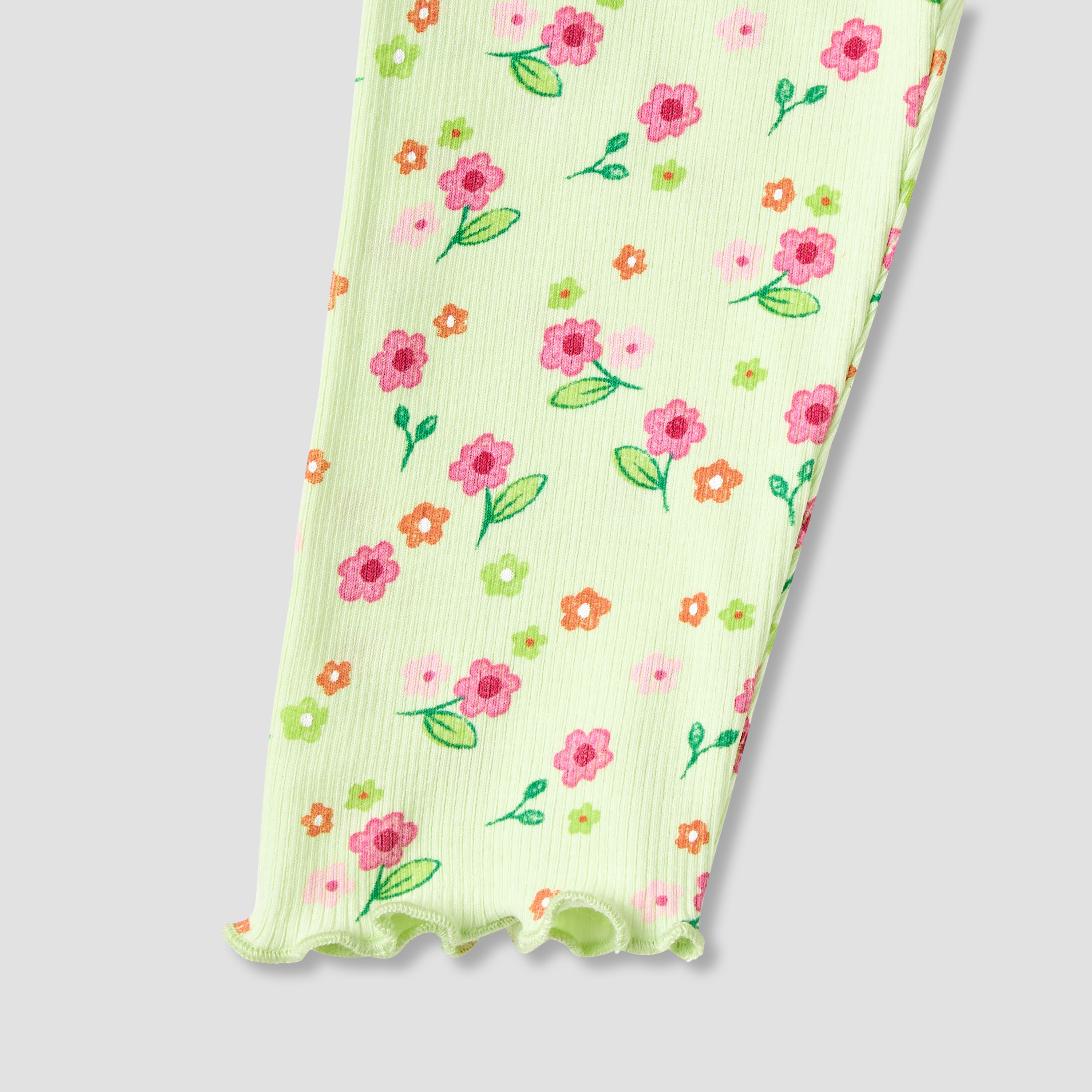 Juniors Girls Leggings with Floral Print - Elasticated Waist-baby-girls-clothing-bottoms-leggings-image-4