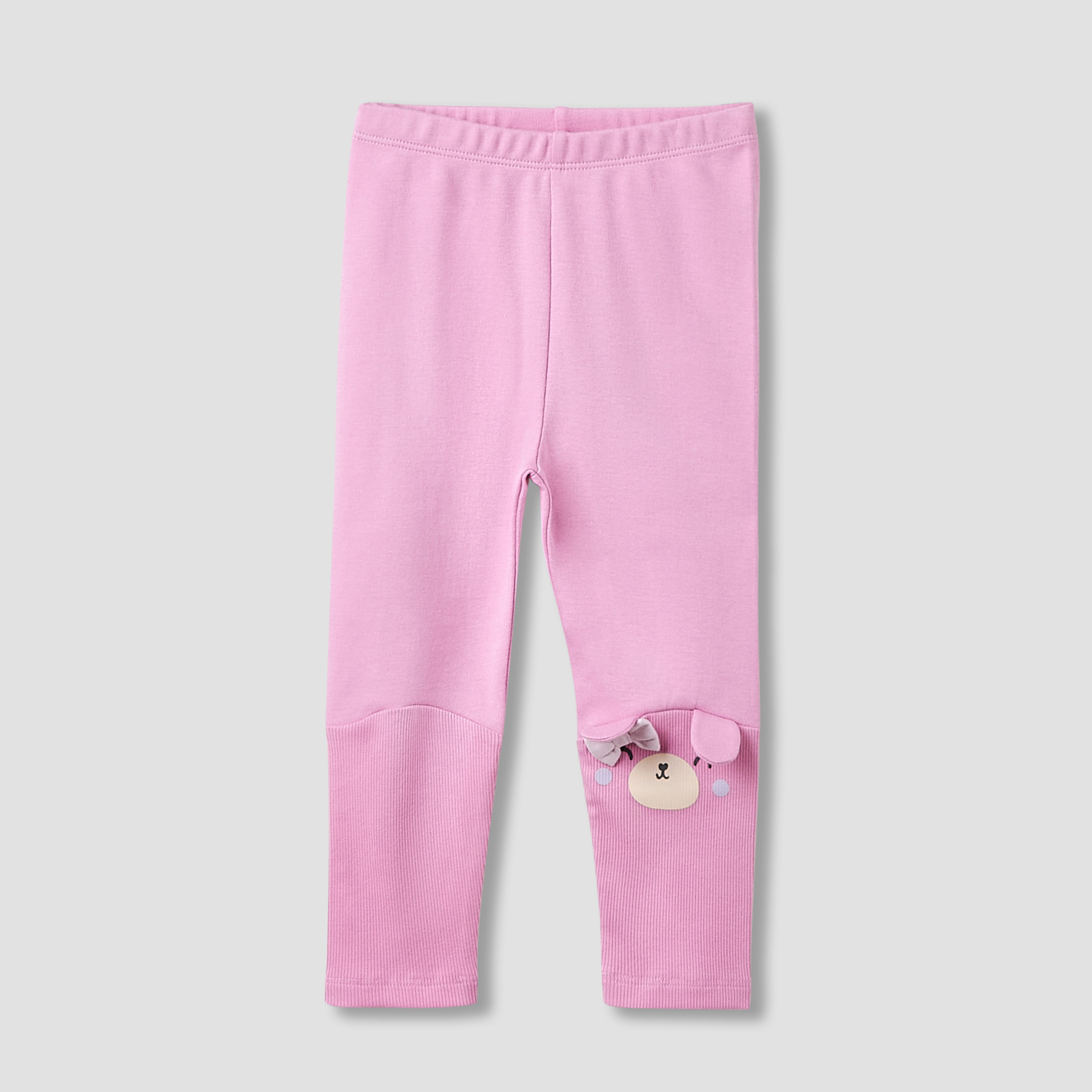 Juniors Girls Leggings with Bear Print - Cotton - Elasticated Waist - Set of 2-baby-girls-clothing-bottoms-leggings-image-2