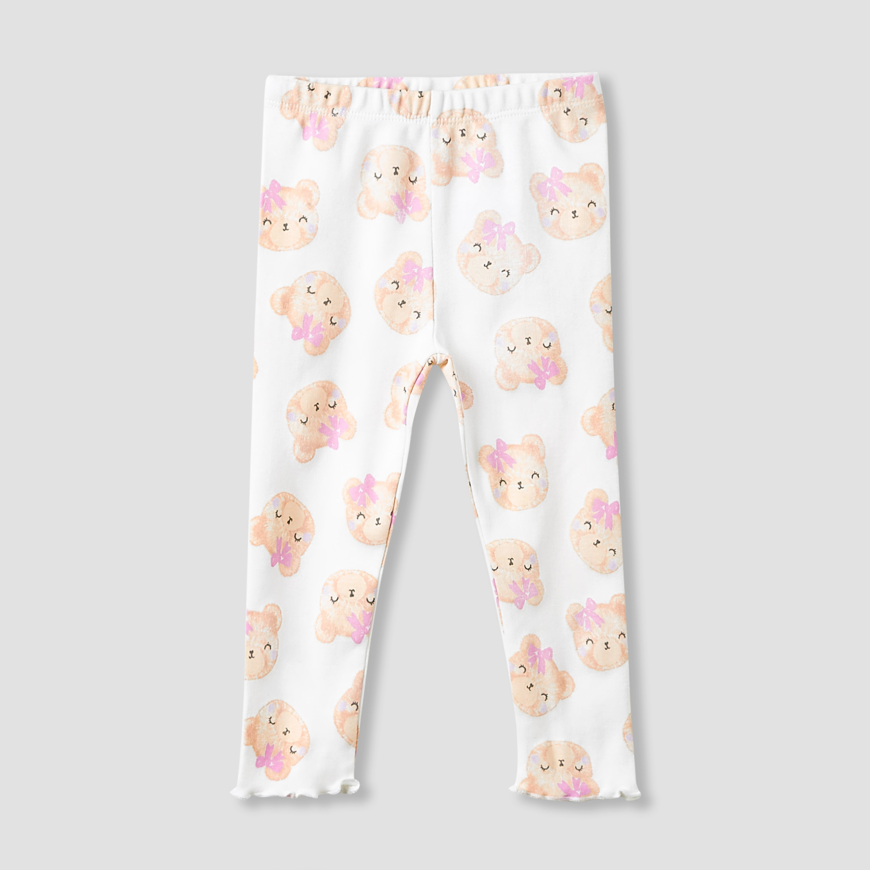 Juniors Girls Leggings with Bear Print - Cotton - Elasticated Waist - Set of 2-baby-girls-clothing-bottoms-leggings-image-3