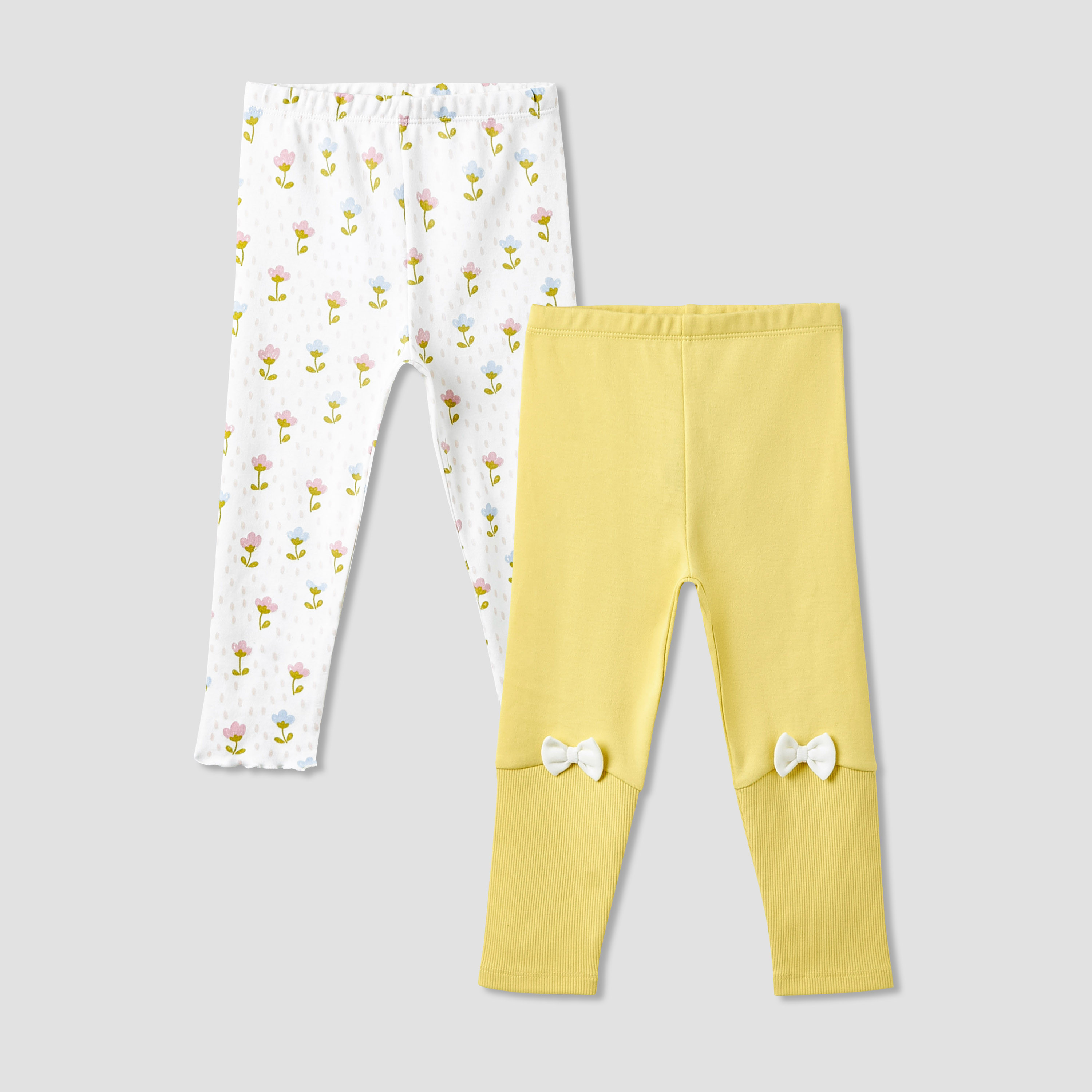 Juniors Girls Leggings - Cotton - Elasticated - Set of 2-baby-girls-clothing-bottoms-leggings-image-1