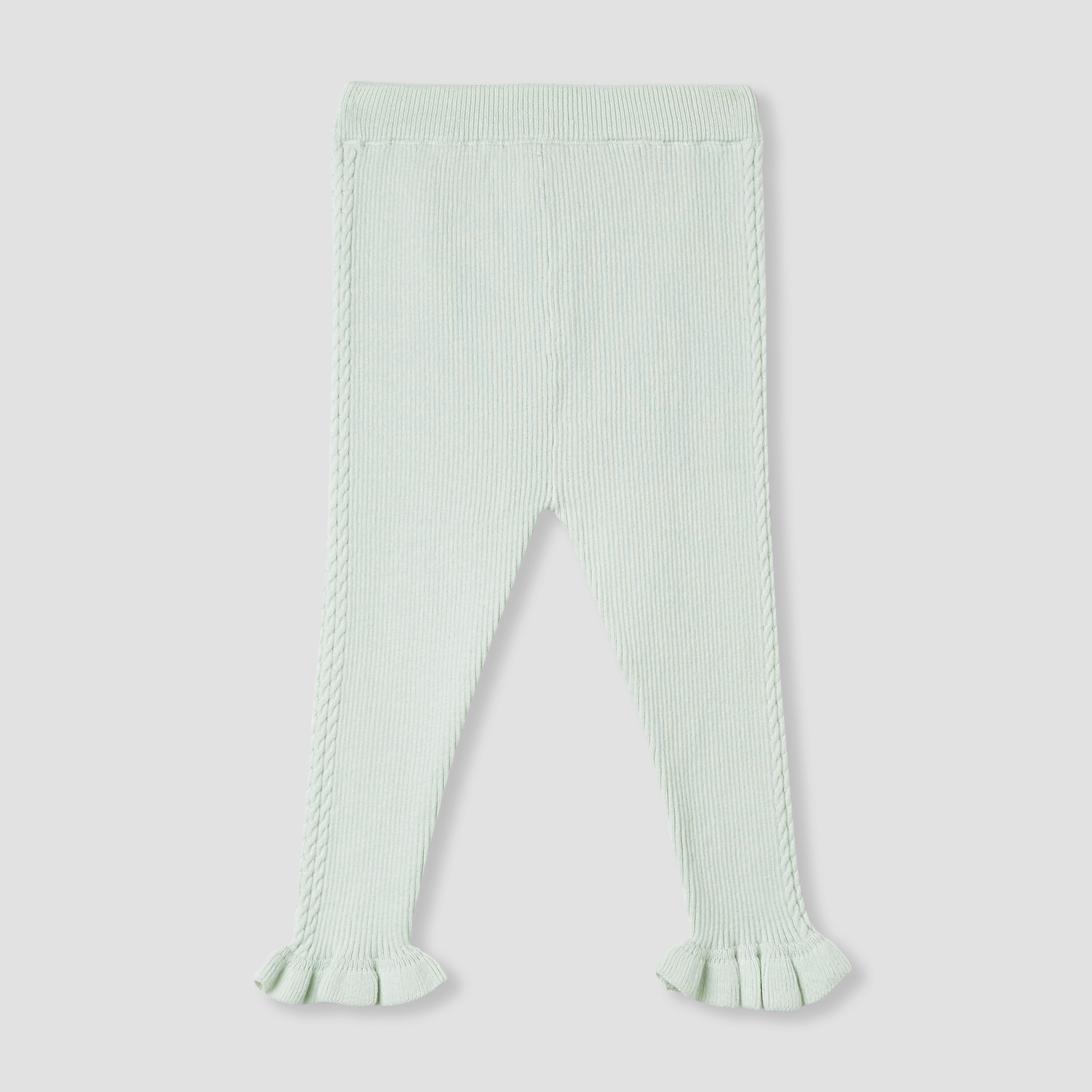 Juniors Ribbed Leggings with Elasticated Waistband-baby-girls-clothing-bottoms-leggings-image-1