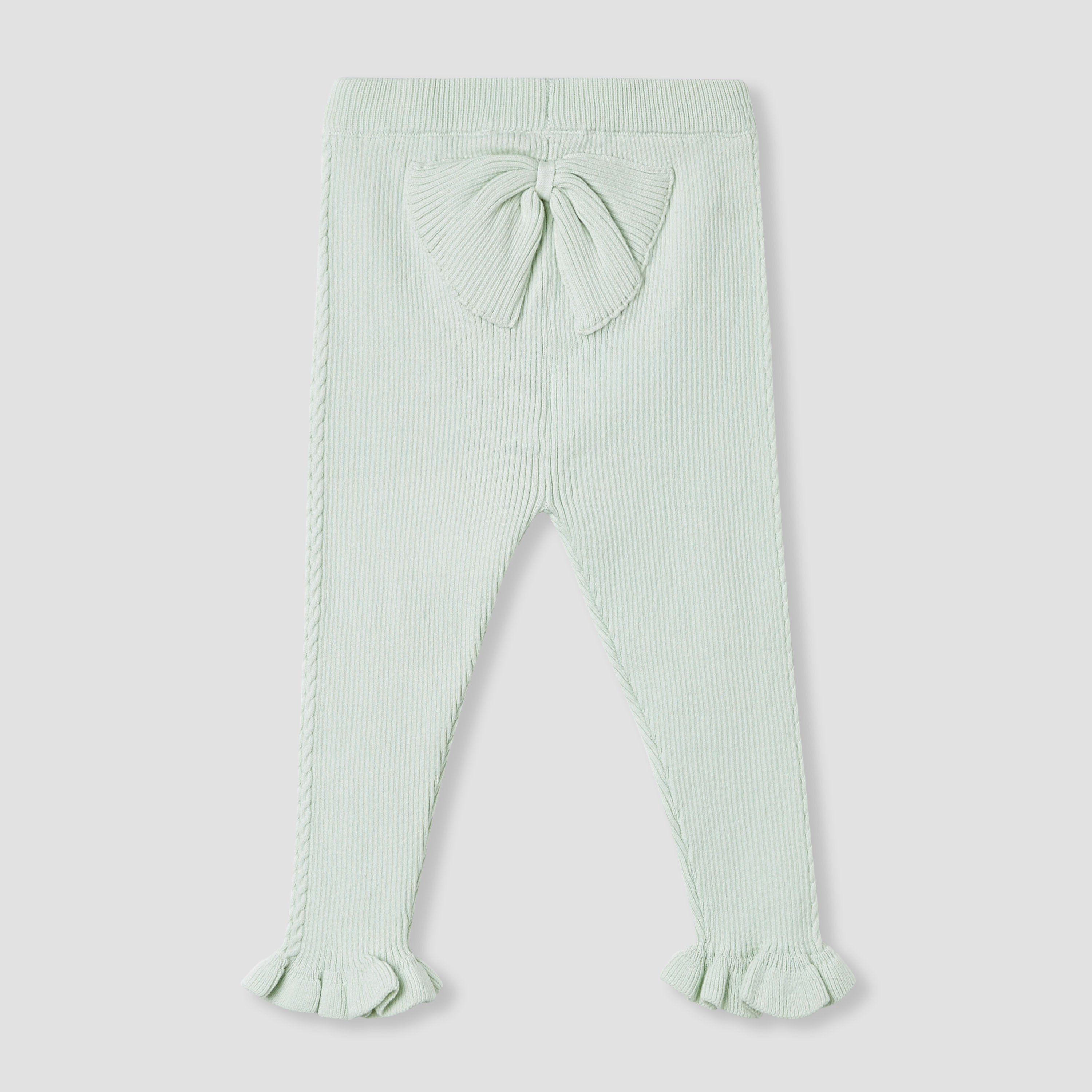 Juniors Ribbed Leggings with Elasticated Waistband-baby-girls-clothing-bottoms-leggings-image-2