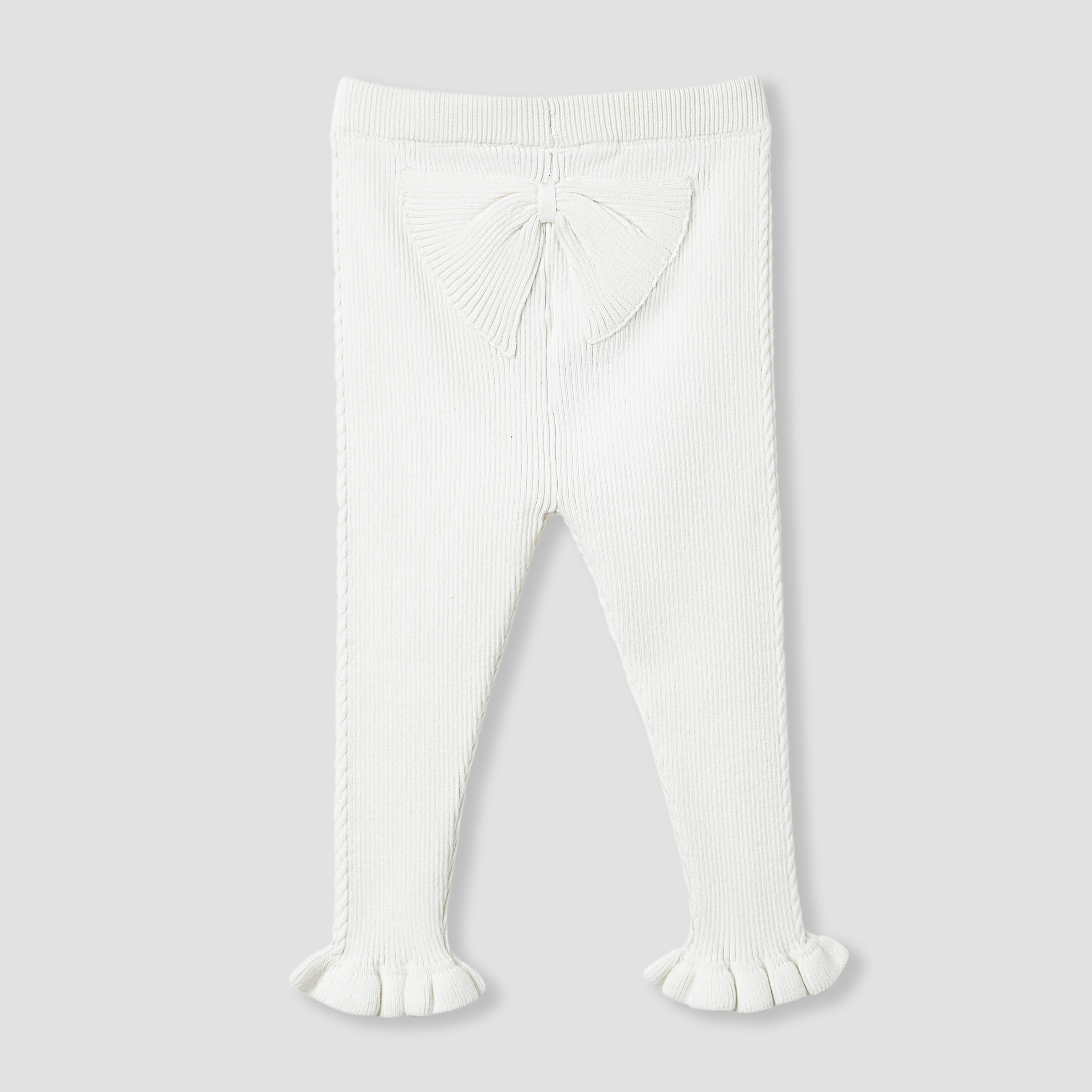 Juniors Ribbed Leggings with Bow Detail-baby-girls-clothing-bottoms-leggings-image-2
