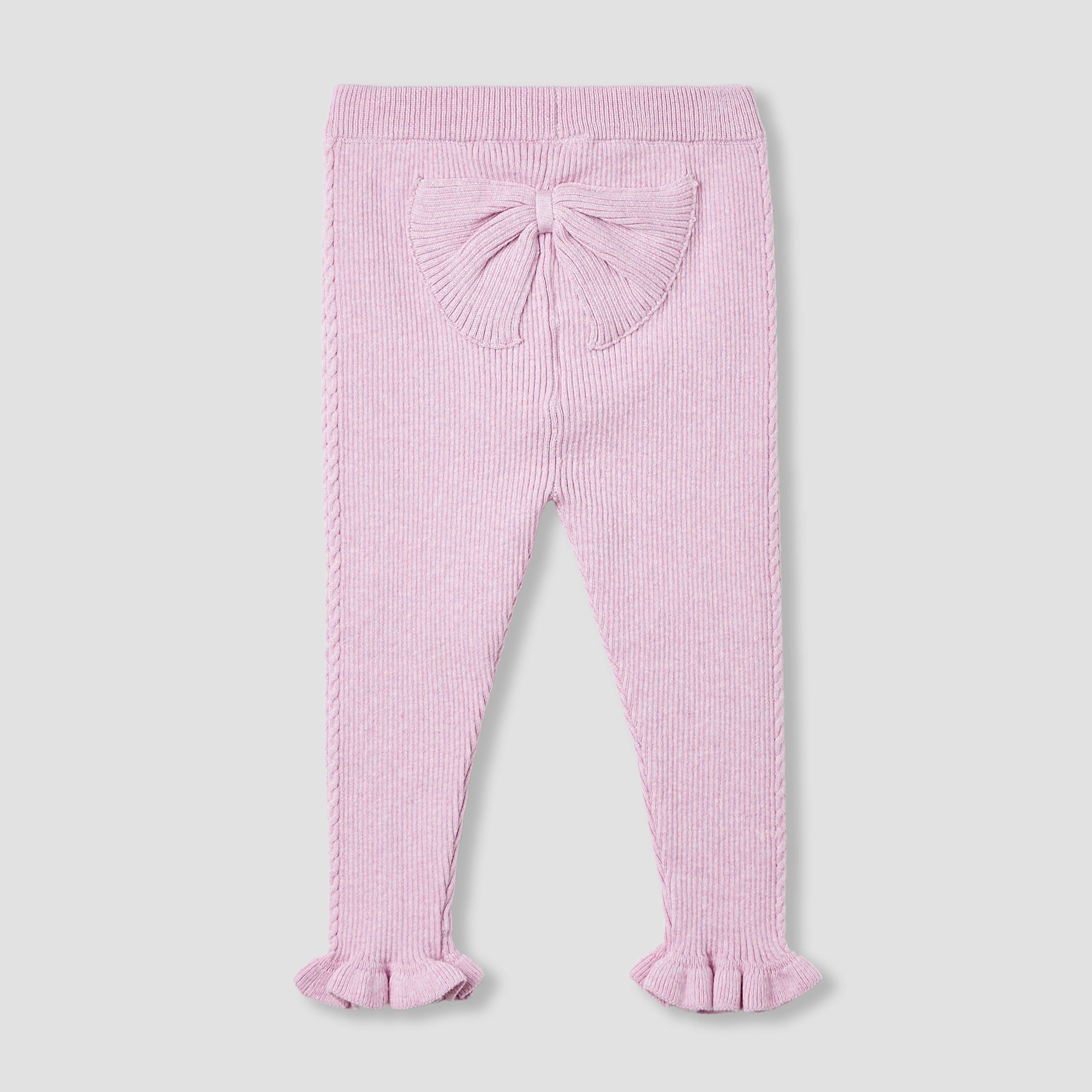 Juniors Ribbed Leggings with Bow Detail-baby-girls-clothing-bottoms-leggings-image-2