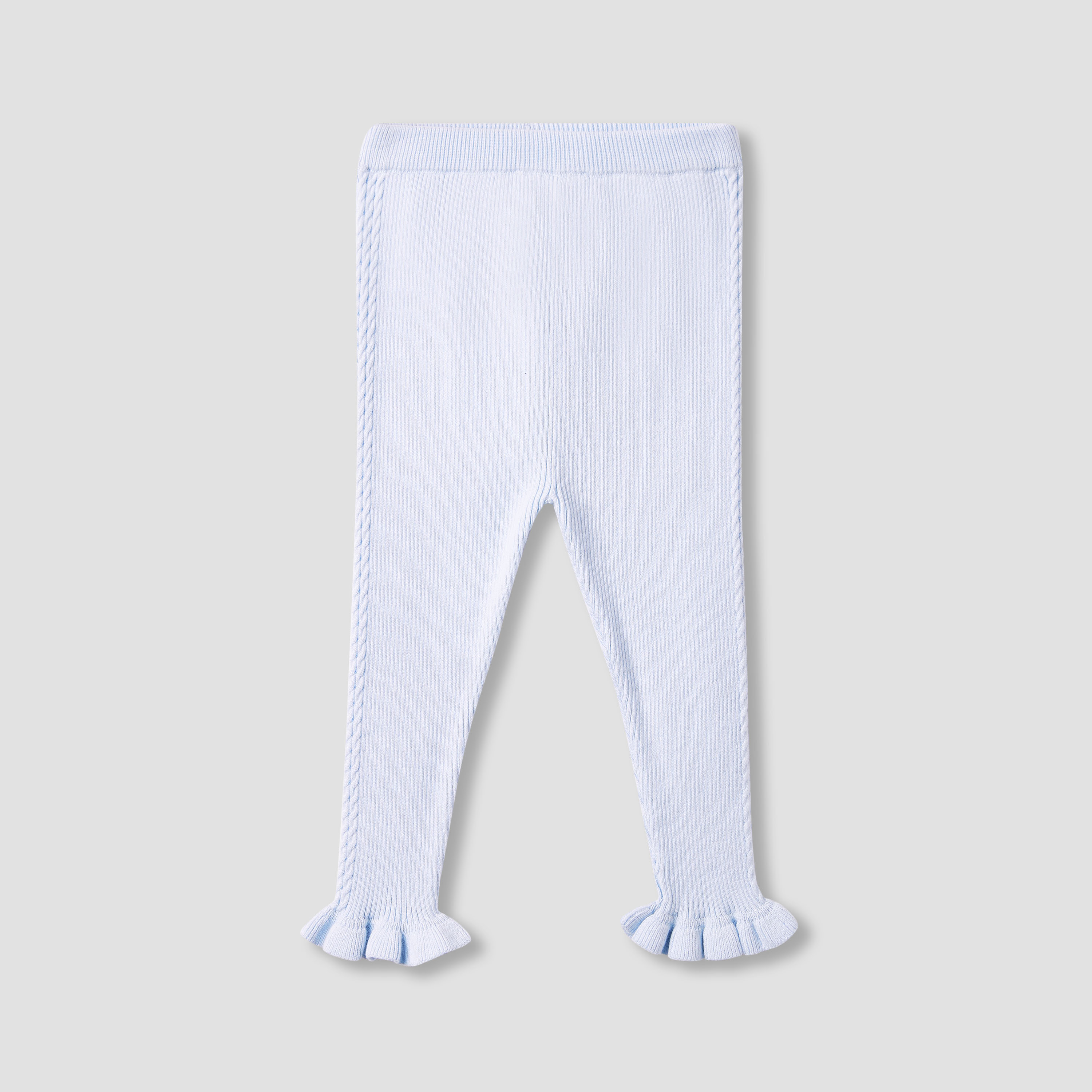 Juniors Ribbed Leggings with Bow Detail and Elasticated Waistband-girls-clothing-bottoms-leggings-image-1