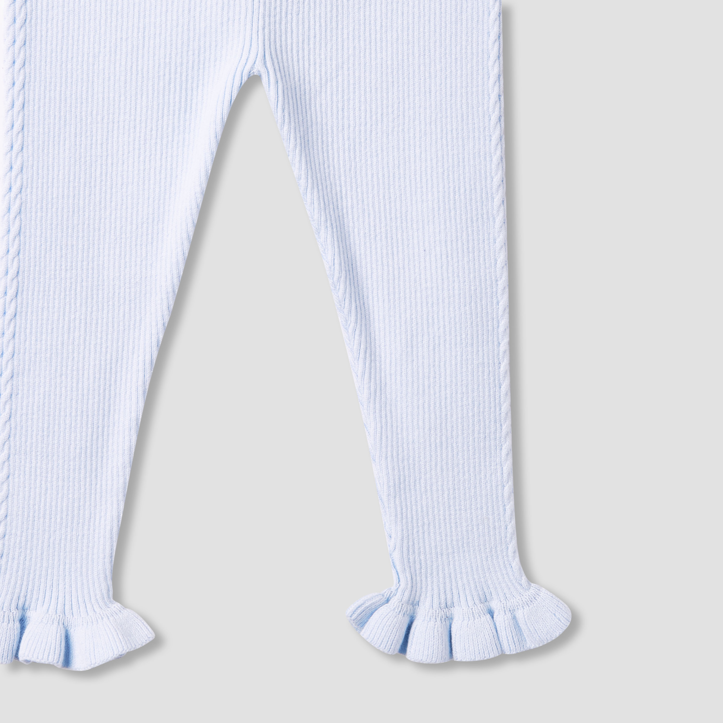 Juniors Ribbed Leggings with Bow Detail and Elasticated Waistband-girls-clothing-bottoms-leggings-image-3