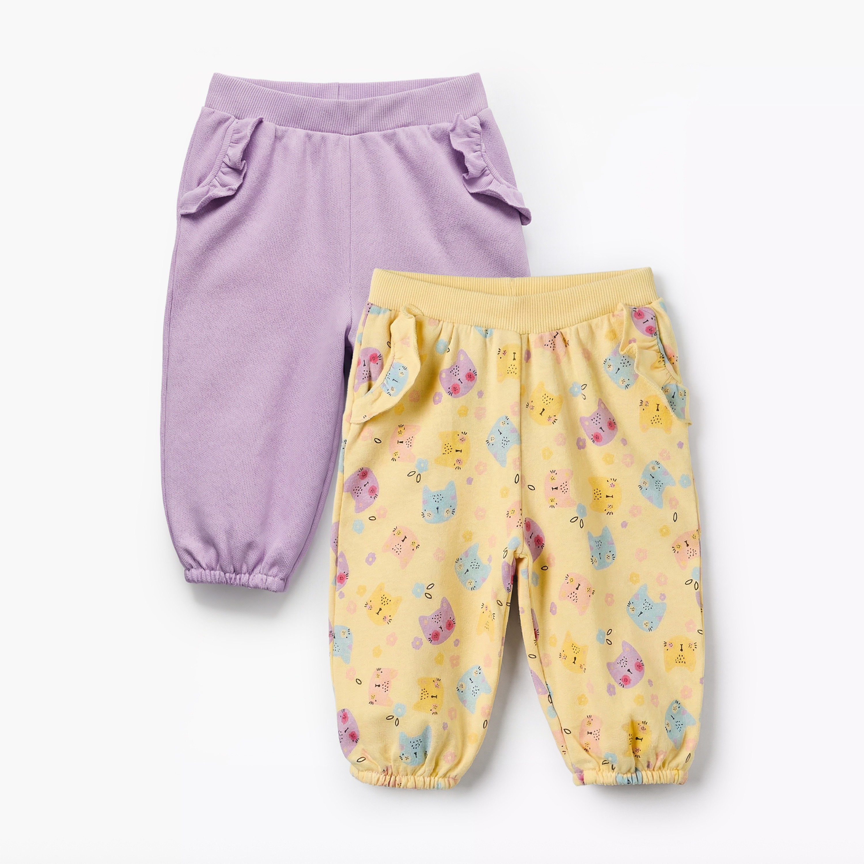 Juniors Assorted Joggers with Ruffle Detail - Set of 2-baby-girls-clothing-bottoms-joggersandtrackpants-image-1