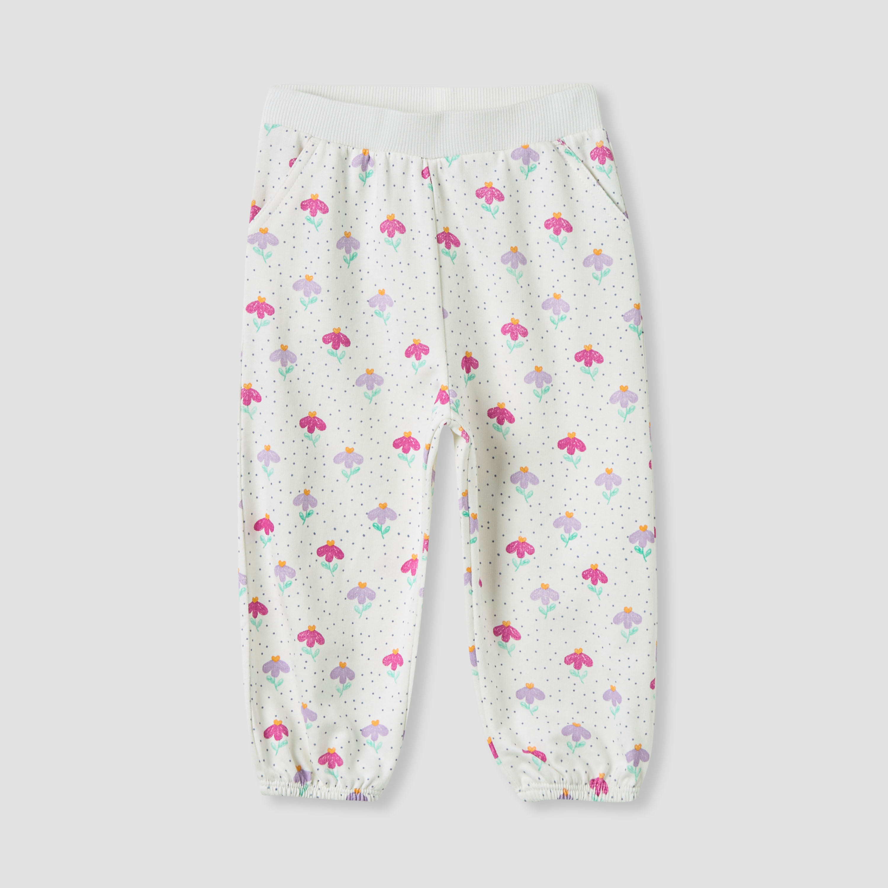 Juniors Assorted Joggers with Elasticated Waistband - Set of 2-baby-girls-clothing-multipacks-image-3