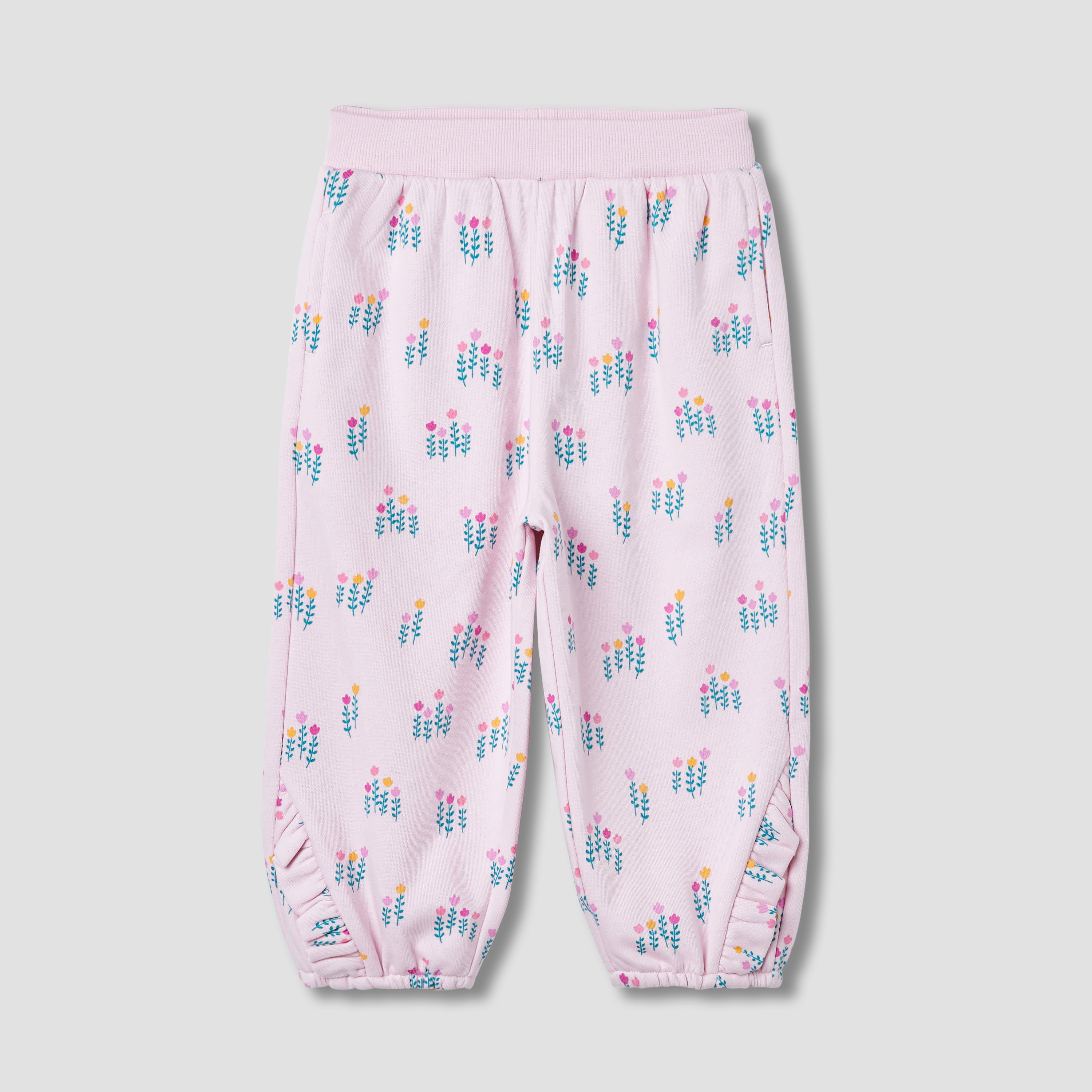 Juniors Printed Joggers with Ruffle Detail-baby-girls-clothing-bottoms-joggersandtrackpants-image-1