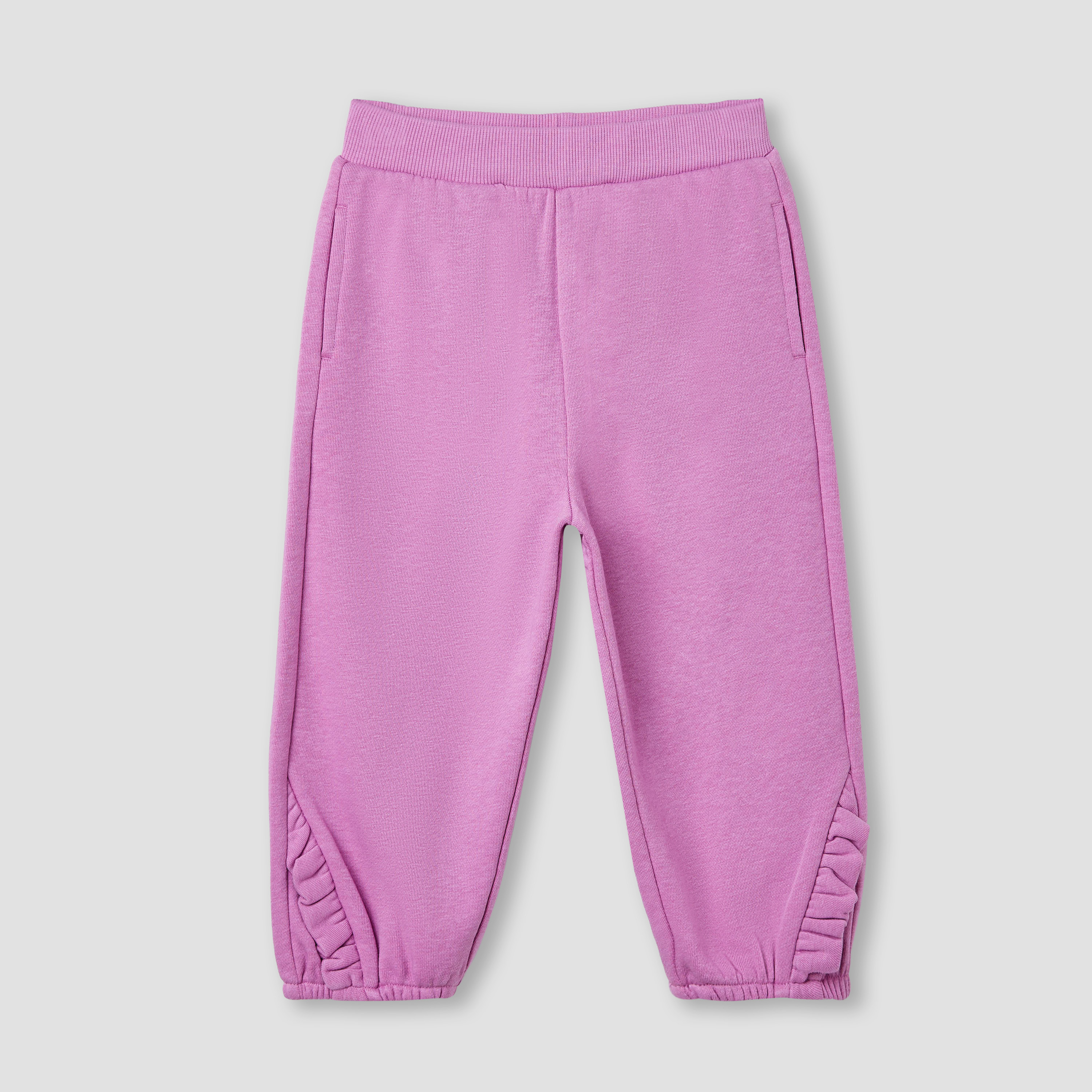 Juniors Ruffle Detail Joggers with Pockets-baby-girls-clothing-bottoms-joggersandtrackpants-image-1