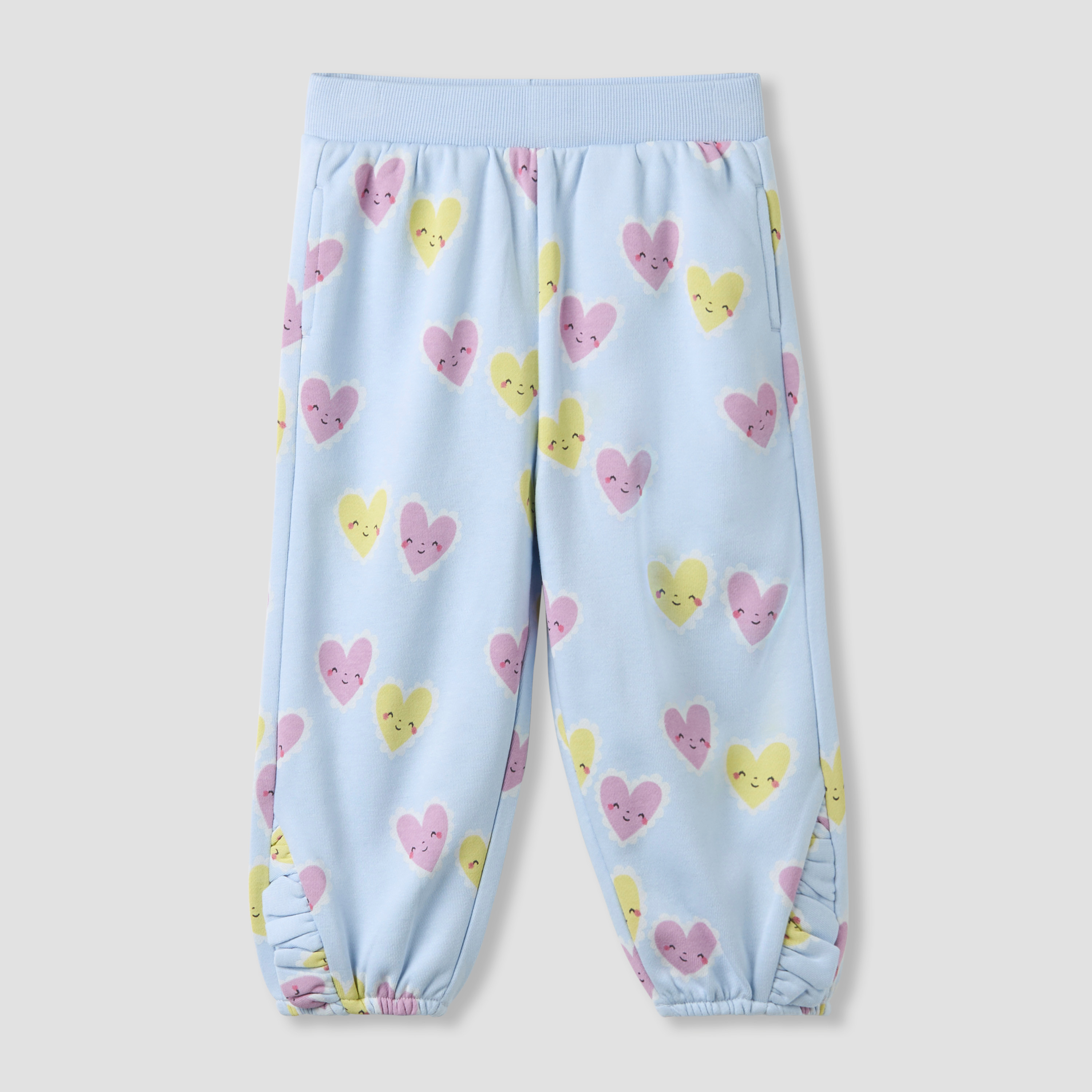 Juniors Girls Joggers with Heart Print - Elasticated Waist-baby-girls-clothing-bottoms-joggersandtrackpants-image-1