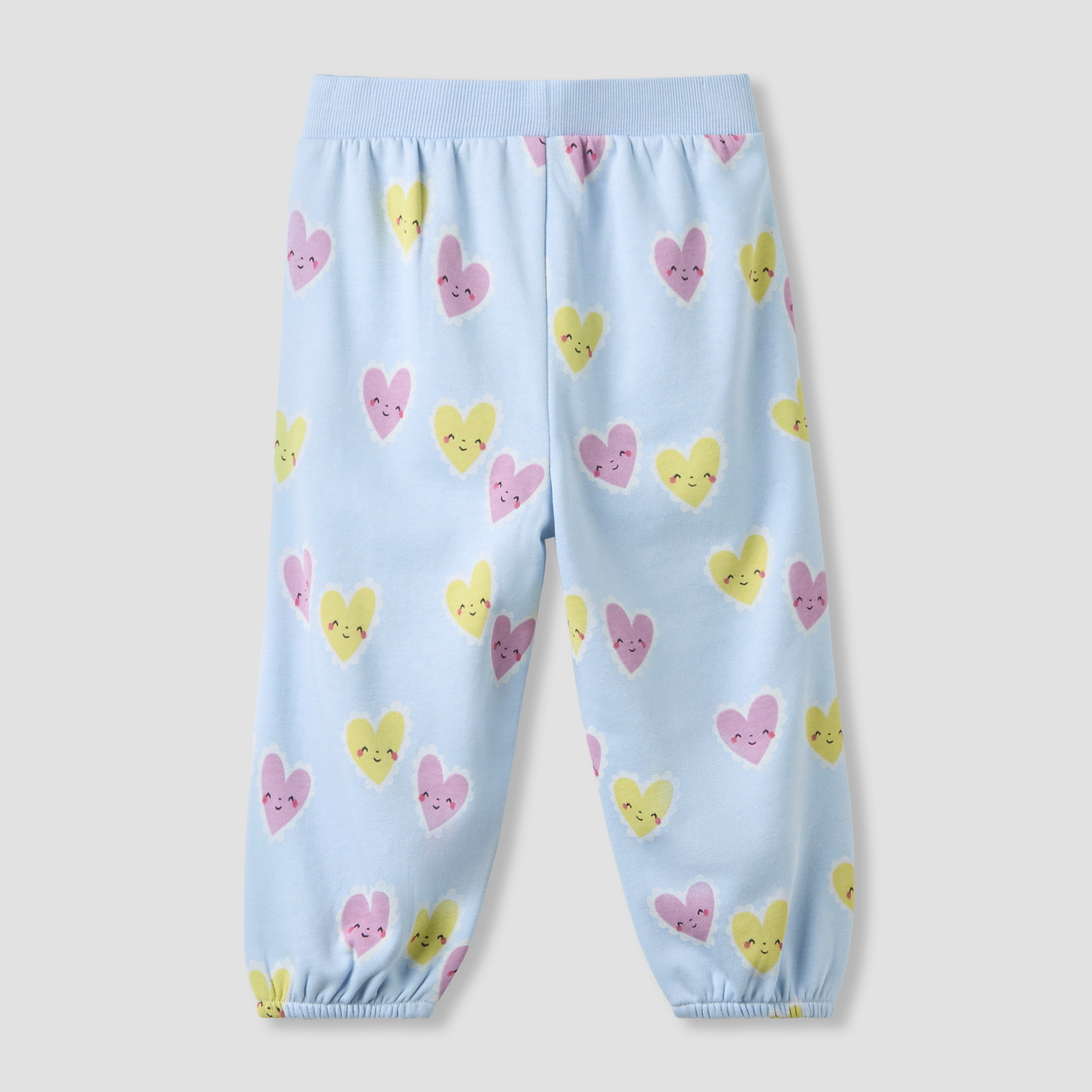 Juniors Girls Joggers with Heart Print - Elasticated Waist-baby-girls-clothing-bottoms-joggersandtrackpants-image-2