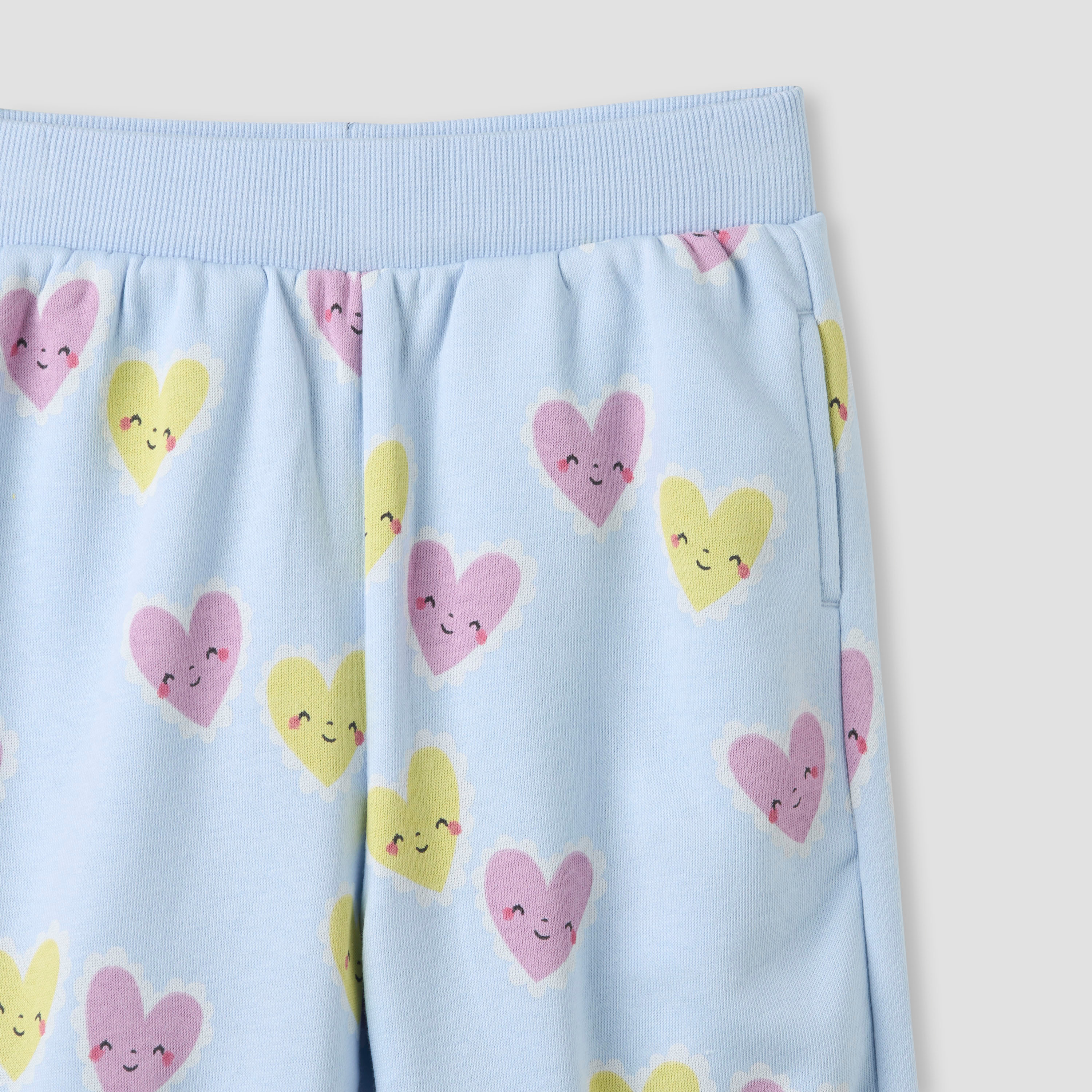 Juniors Girls Joggers with Heart Print - Elasticated Waist-baby-girls-clothing-bottoms-joggersandtrackpants-image-3