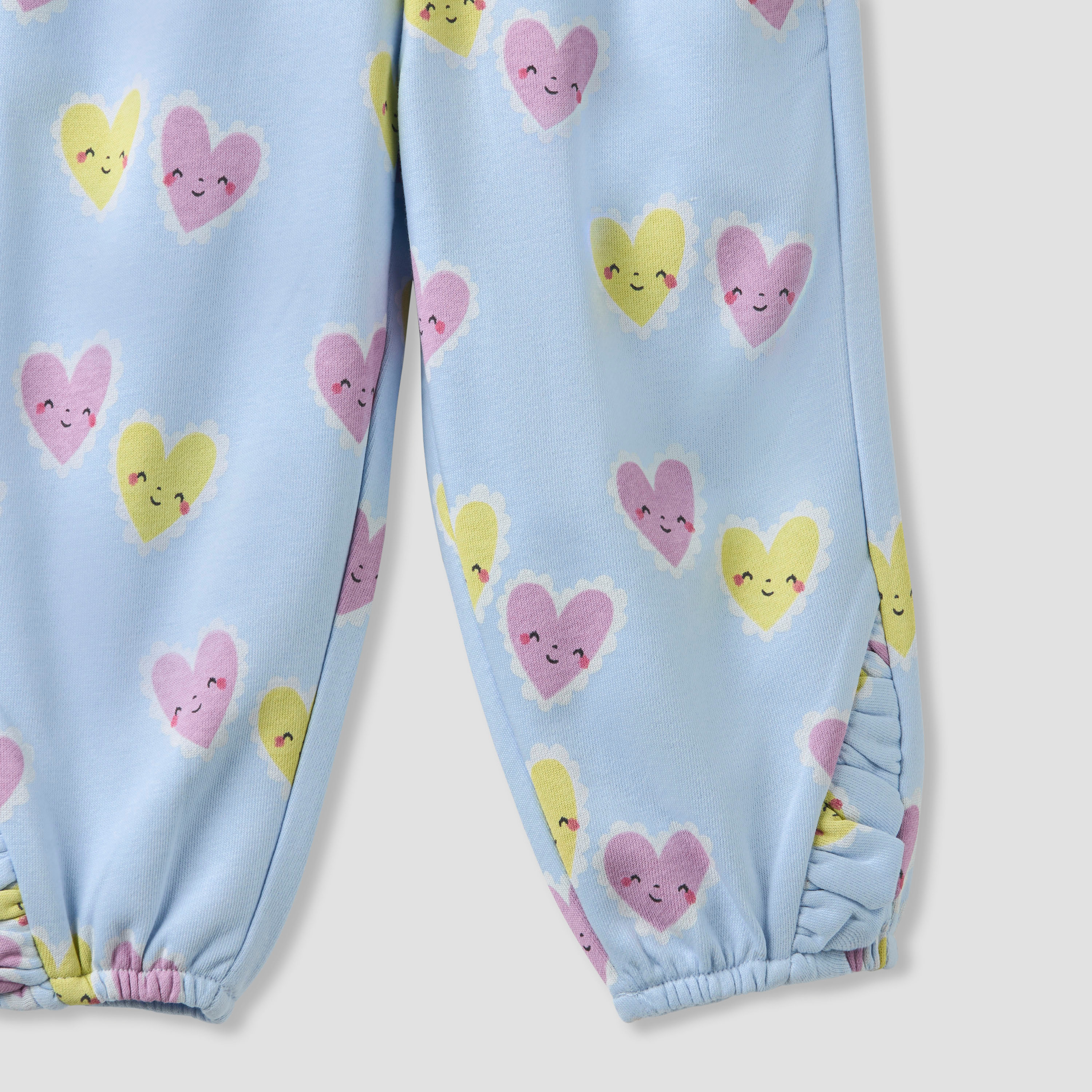 Juniors Girls Joggers with Heart Print - Elasticated Waist-baby-girls-clothing-bottoms-joggersandtrackpants-image-4