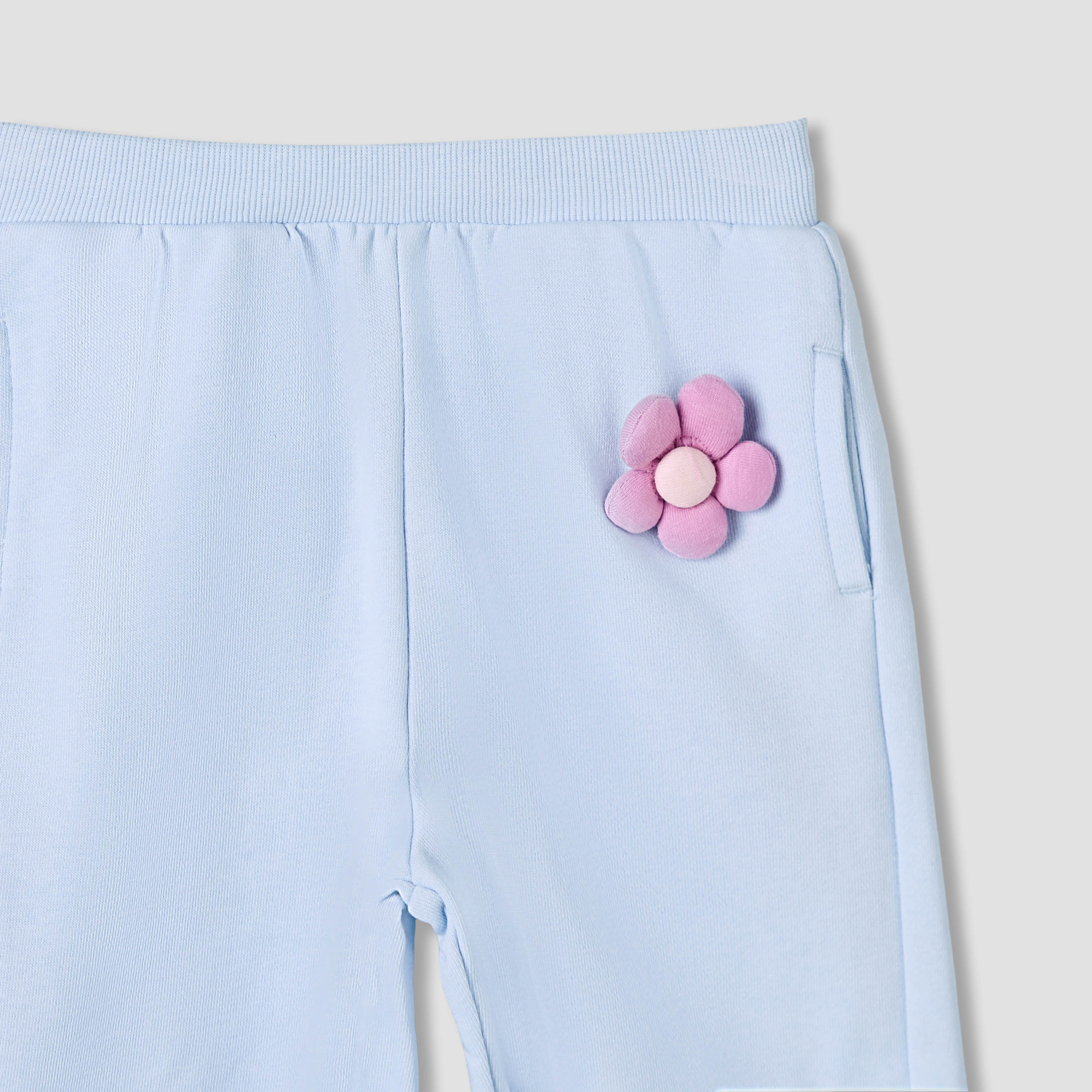 Juniors Elastic Waist Joggers with Floral Applique-baby-girls-clothing-bottoms-joggersandtrackpants-image-4