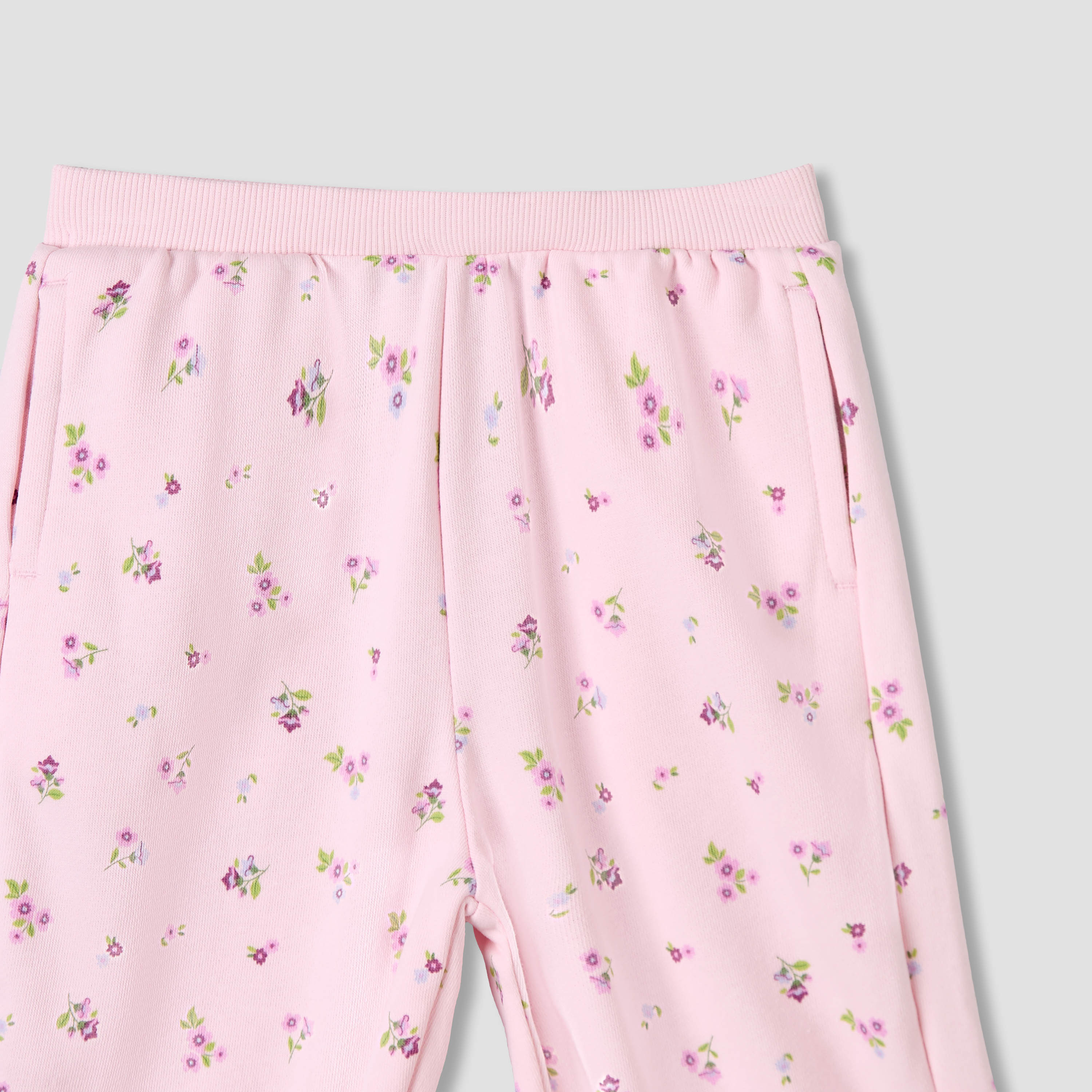 Juniors Elasticated Joggers with Floral Print-baby-girls-clothing-bottoms-joggersandtrackpants-image-4