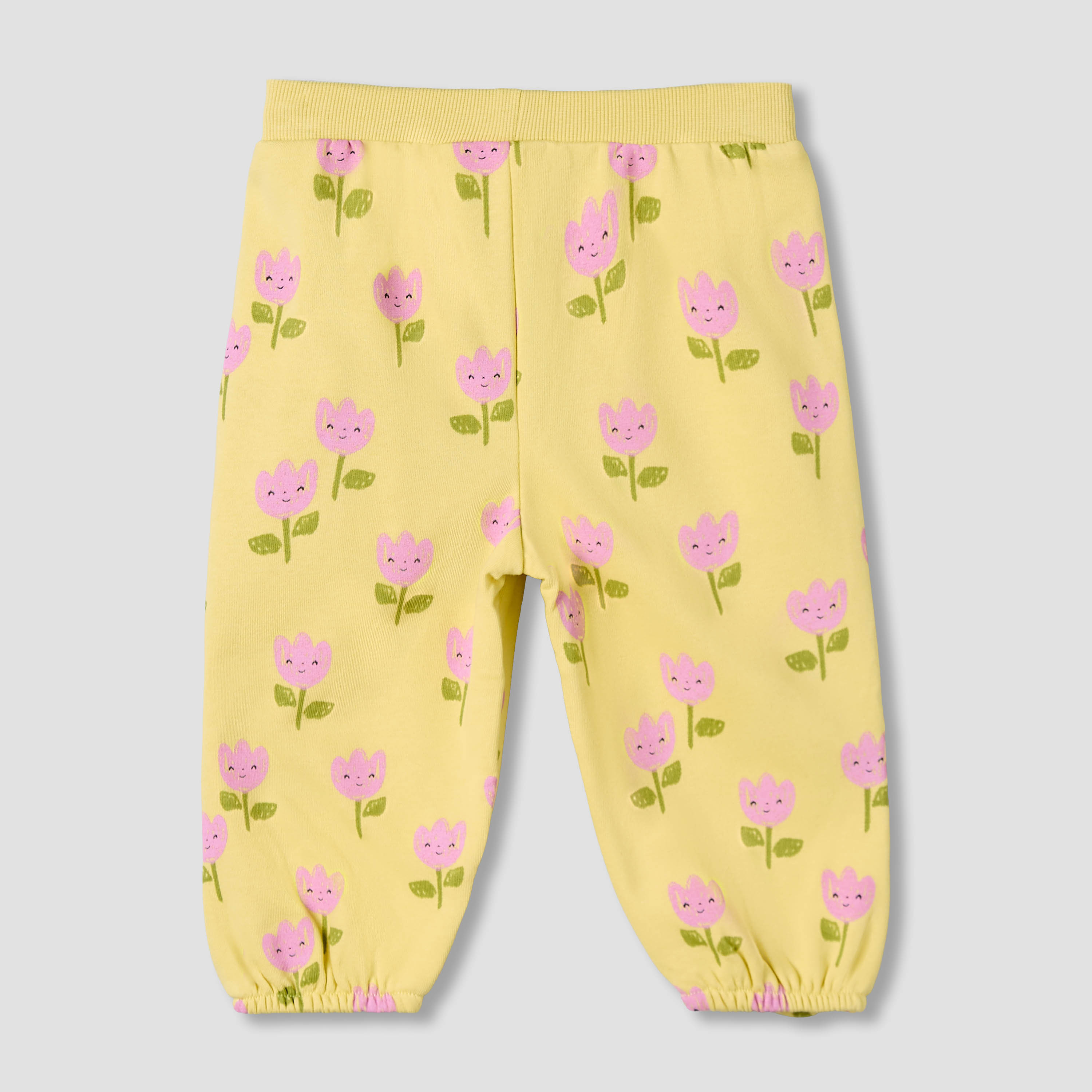 Juniors Elastic Waist Joggers with Floral Print-baby-girls-clothing-bottoms-joggersandtrackpants-image-3