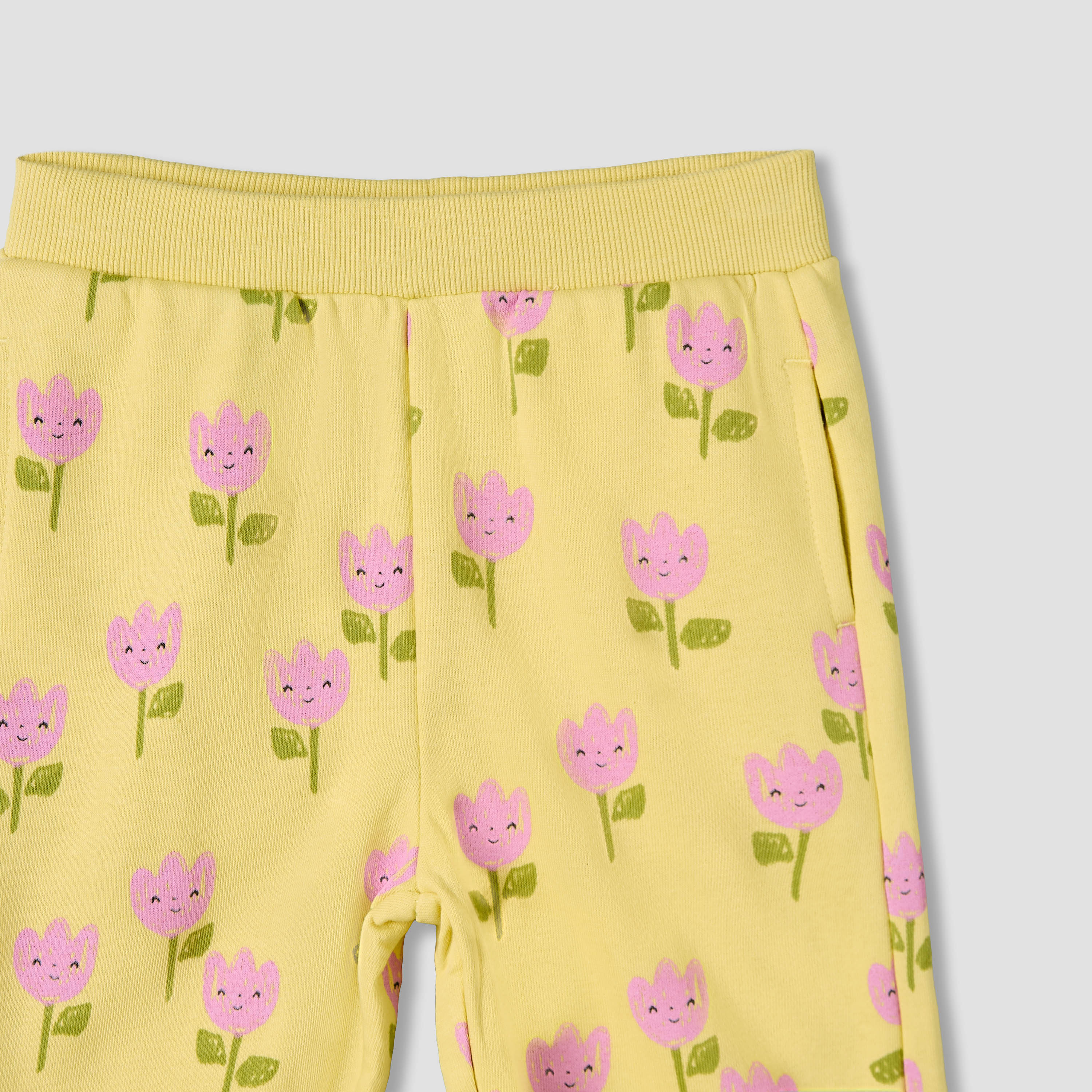 Juniors Elastic Waist Joggers with Floral Print-baby-girls-clothing-bottoms-joggersandtrackpants-image-4