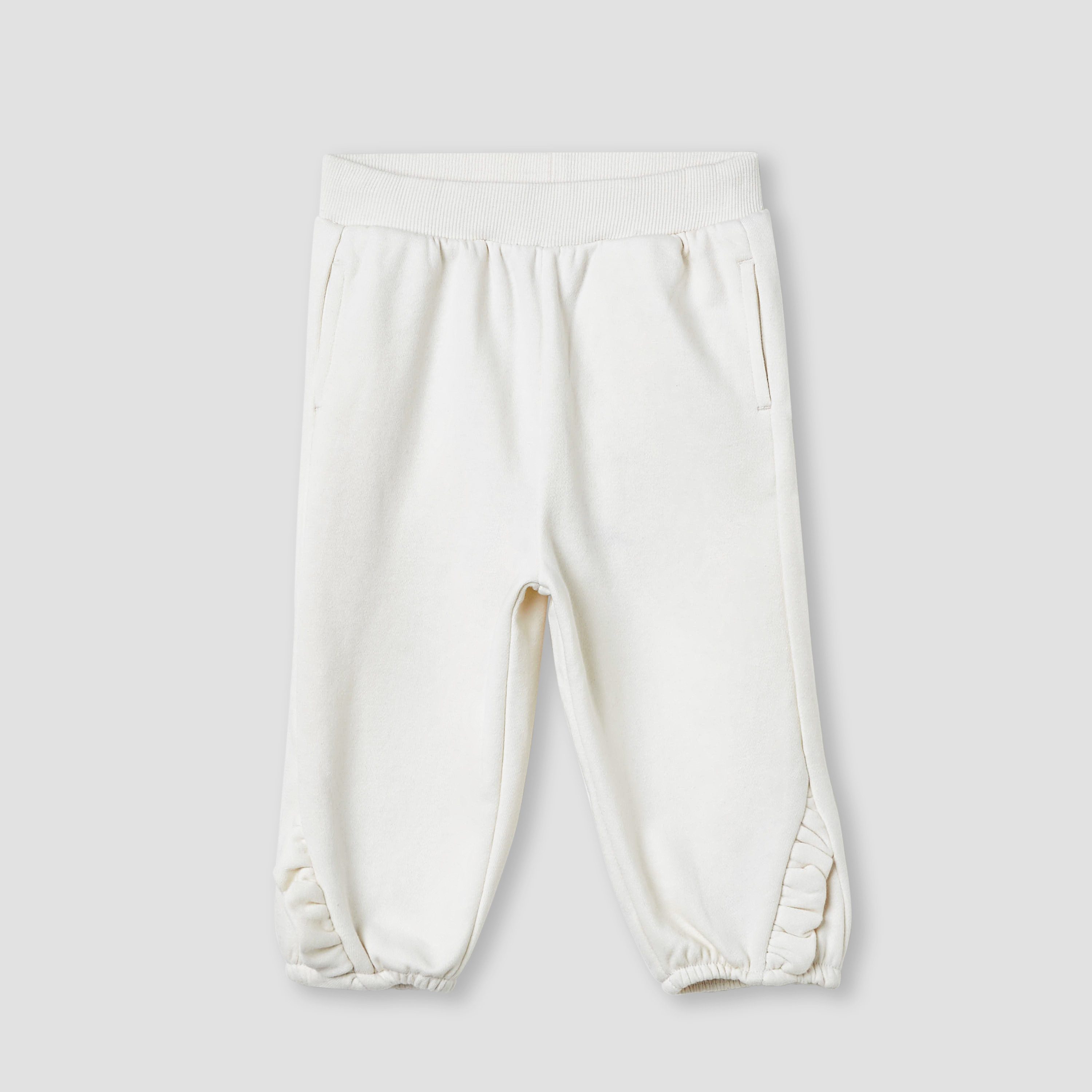 Juniors Solid Joggers with Elasticated Waistband and Pockets-baby-girls-clothing-bottoms-joggersandtrackpants-image-2