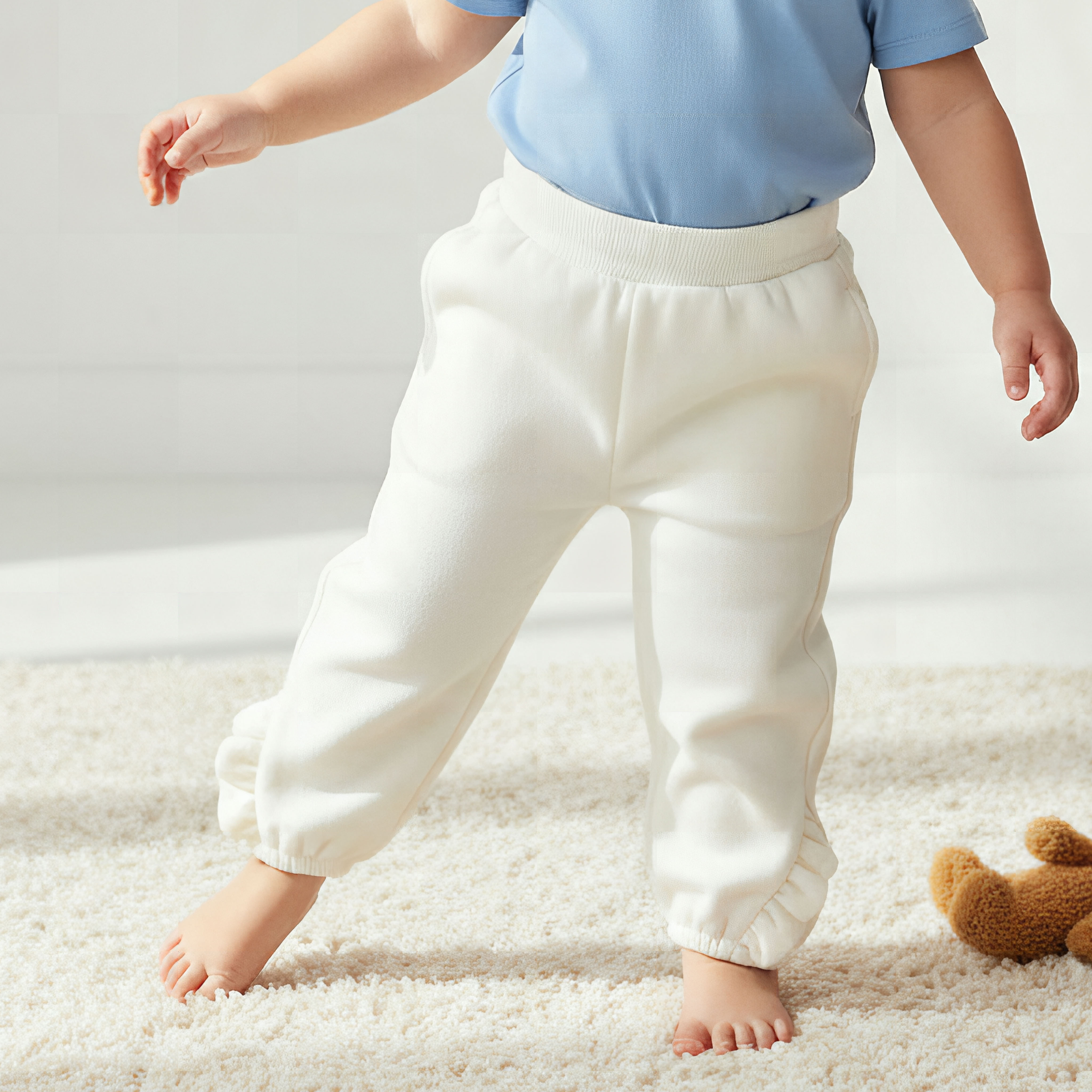 Juniors Solid Joggers with Elasticated Waistband and Pockets-baby-girls-clothing-bottoms-joggersandtrackpants-image-1