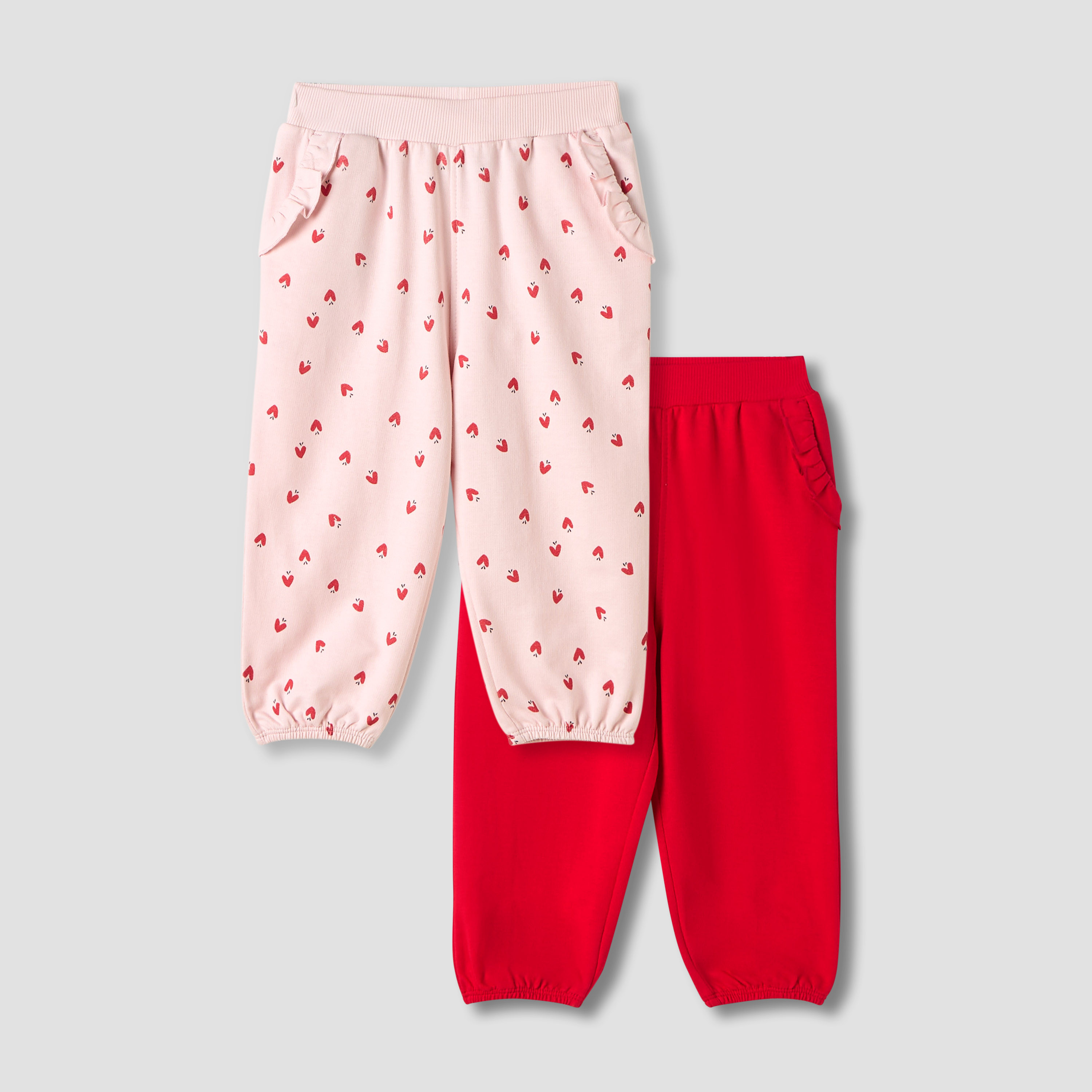 Juniors Assorted Joggers with Frill Pockets - Set of 2-baby-girls-clothing-bottoms-joggersandtrackpants-image-1