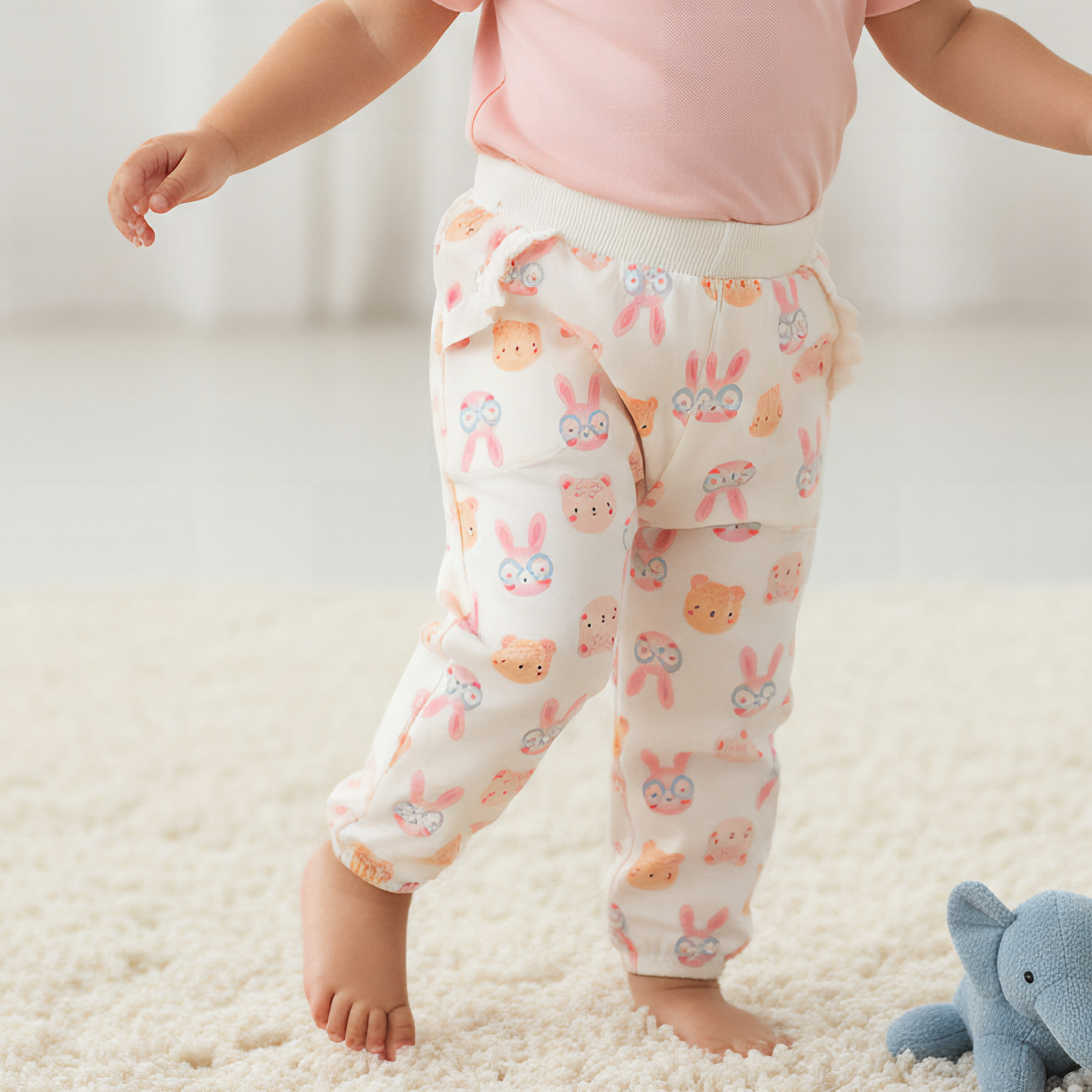 Juniors Assorted Joggers with Frill Pockets - Set of 2-baby-girls-clothing-bottoms-joggersandtrackpants-image-2