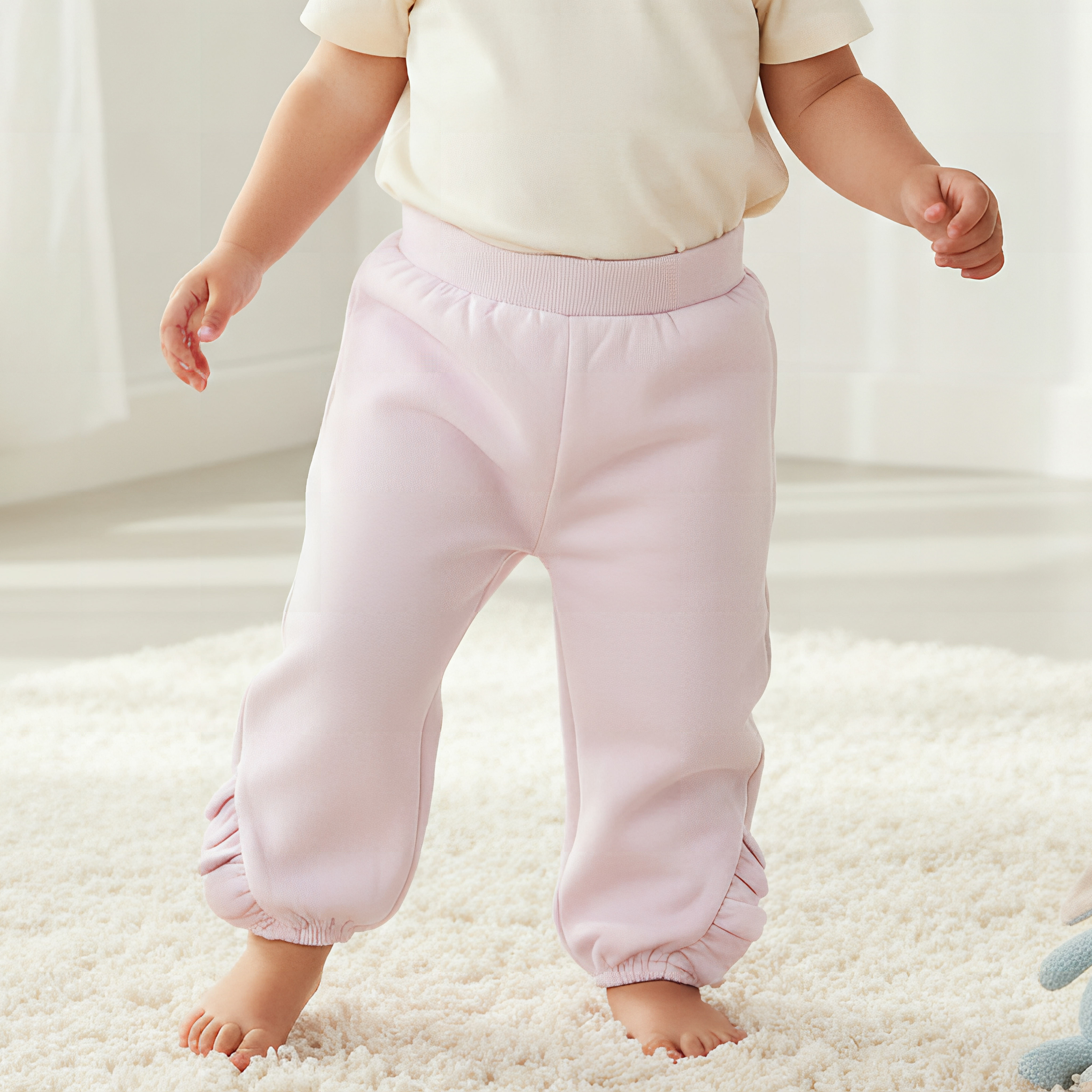 Juniors Ruffle Detail Joggers with Pockets-baby-girls-clothing-bottoms-joggersandtrackpants-image-1