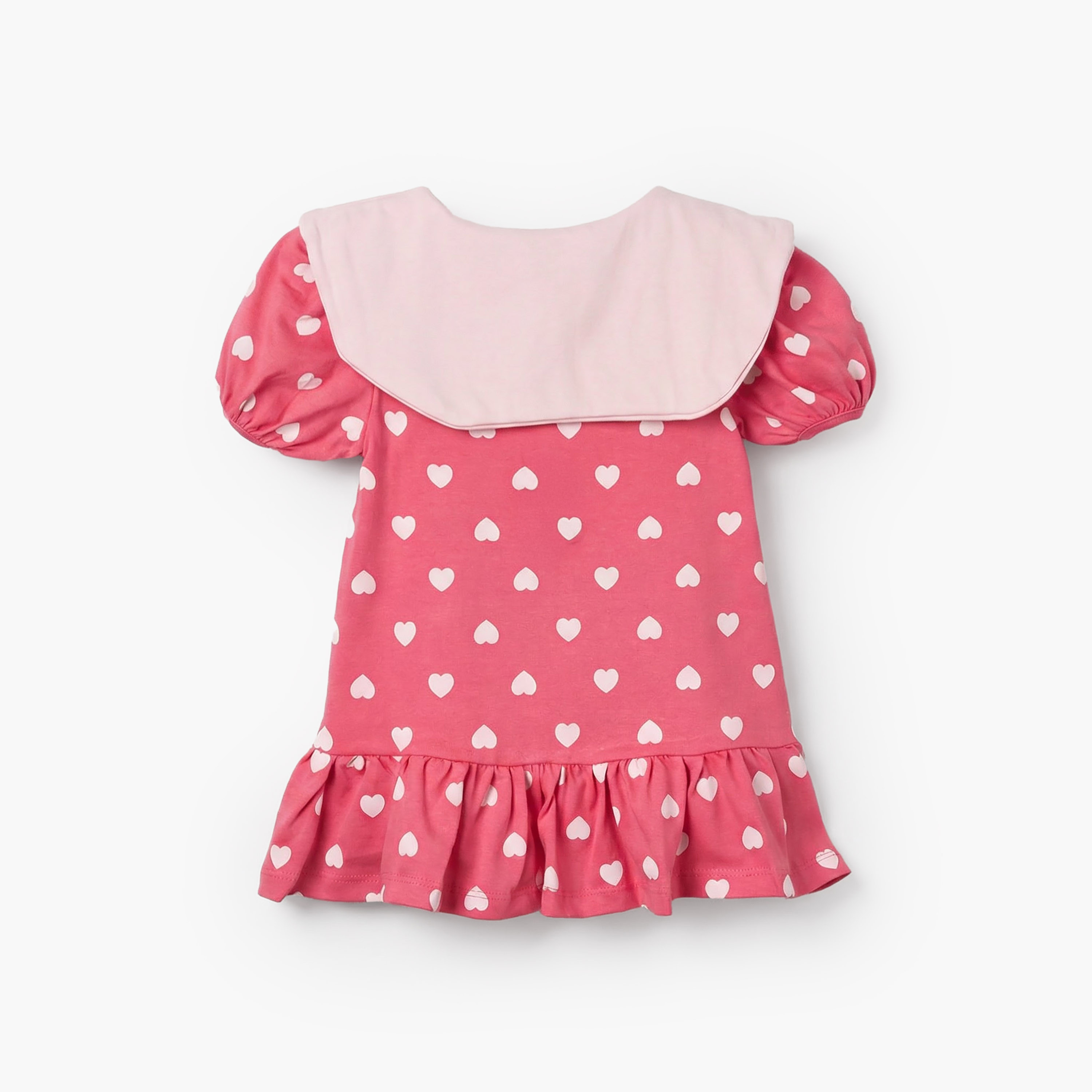 فستان بياقة بحار وأكمام منفوخة وطبعات قلب من جونيورز-baby-girls-clothing-dressesandjumpsuits-image-2