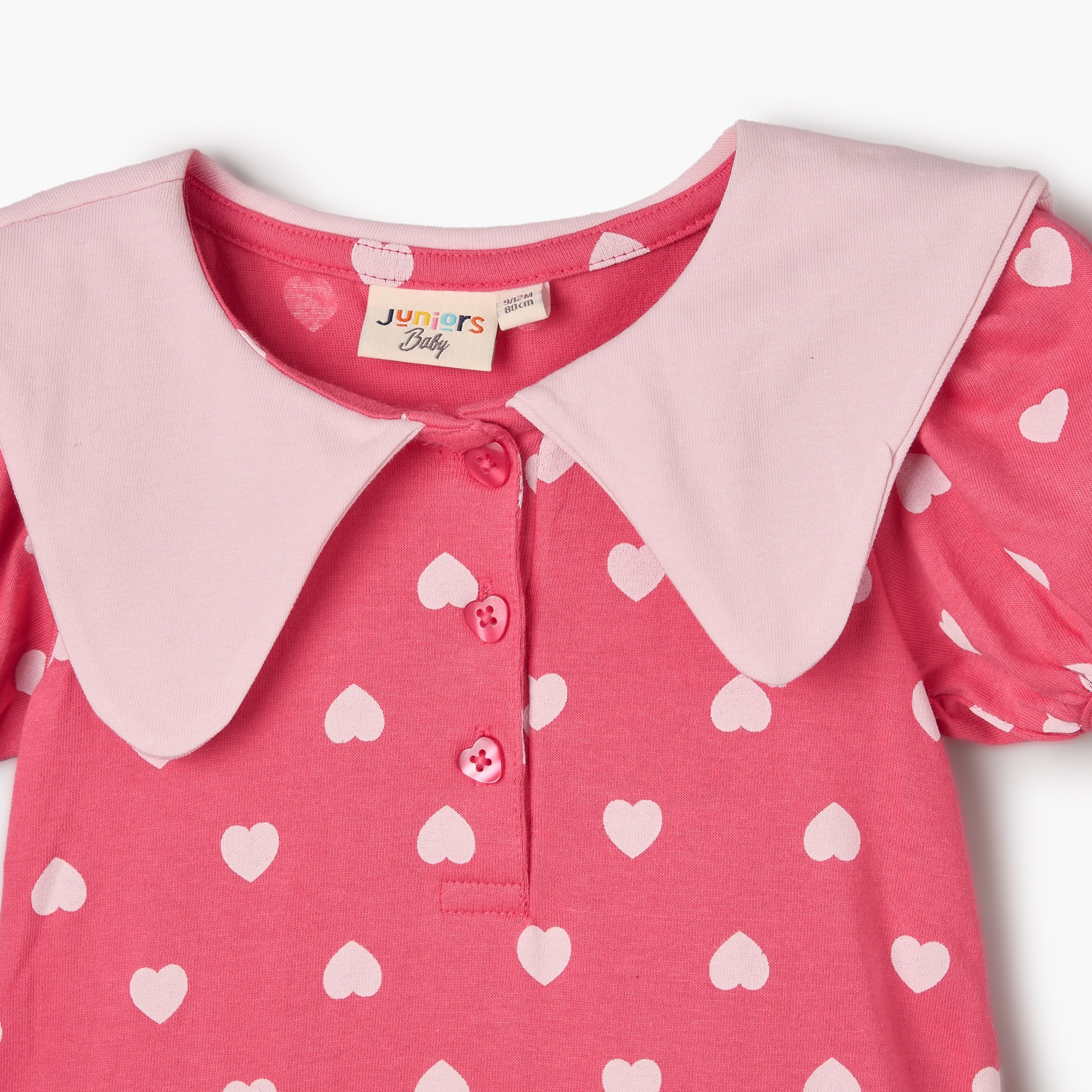 فستان بياقة بحار وأكمام منفوخة وطبعات قلب من جونيورز-baby-girls-clothing-dressesandjumpsuits-image-3