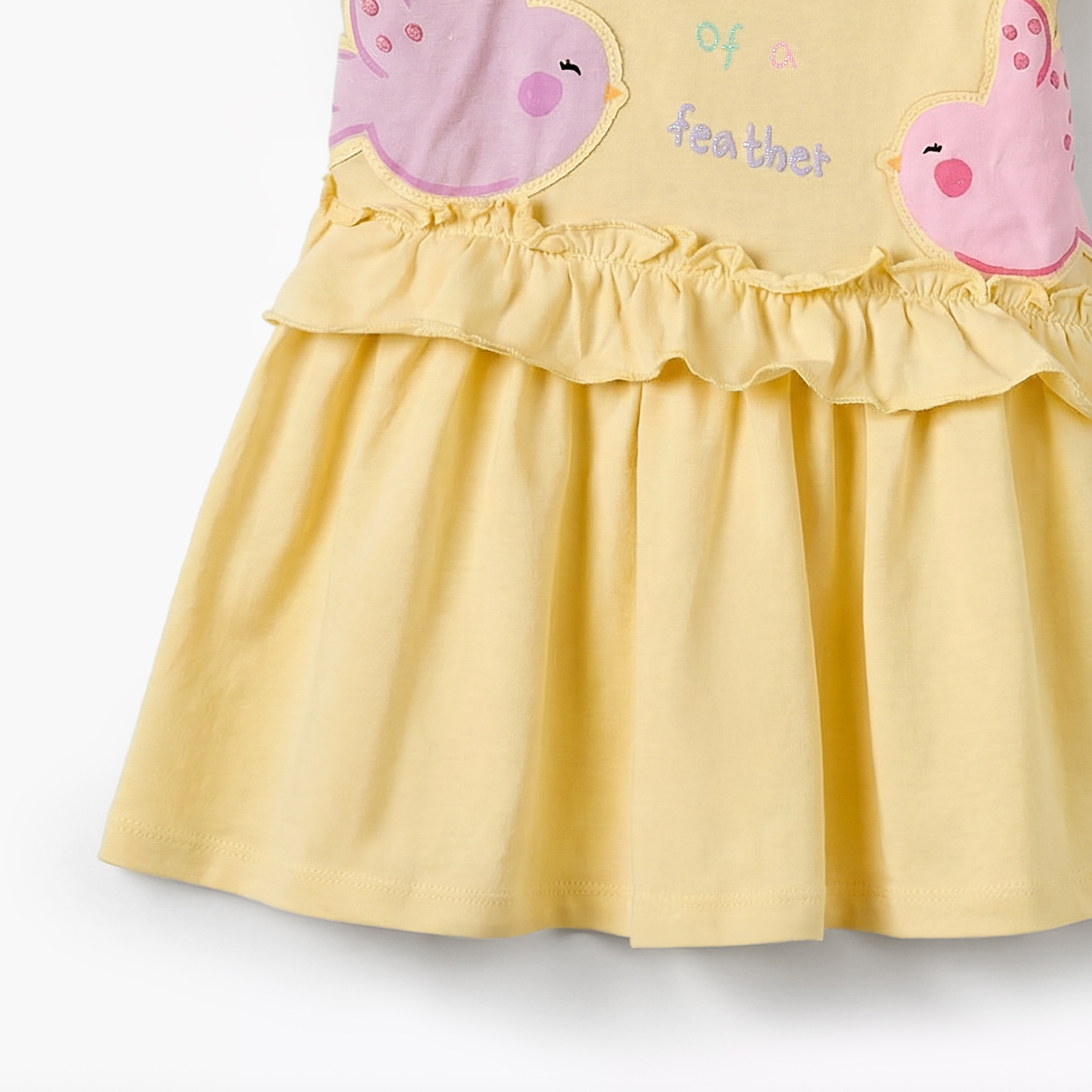 فستان بطبعات طيور وأكمام واسعة من جونيورز - طقم من قطعتين-baby-girls-clothing-dressesandjumpsuits-image-6