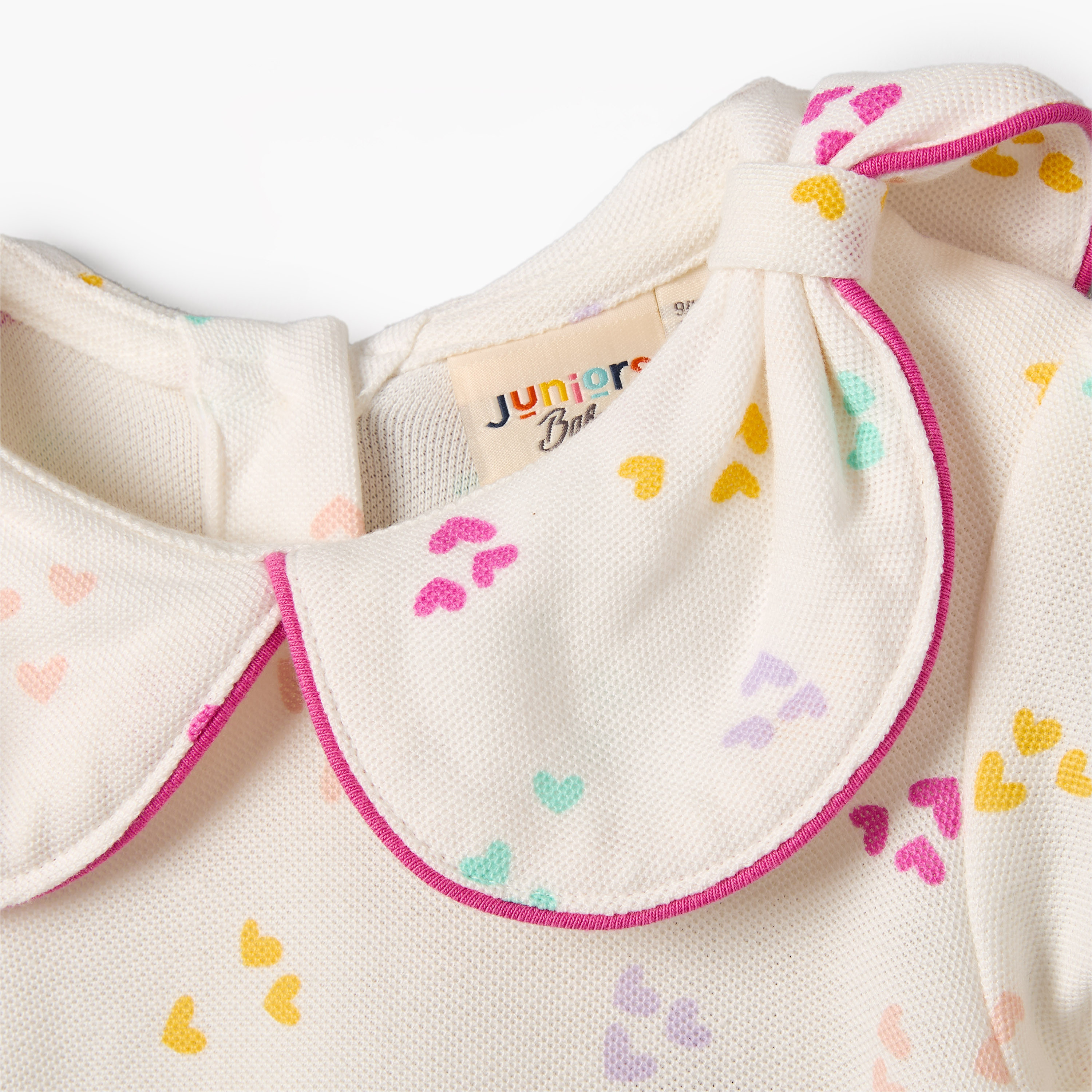 Juniors Heart Print Polo Dress with Short Sleeves-baby-girls-clothing-dressesandjumpsuits-image-4