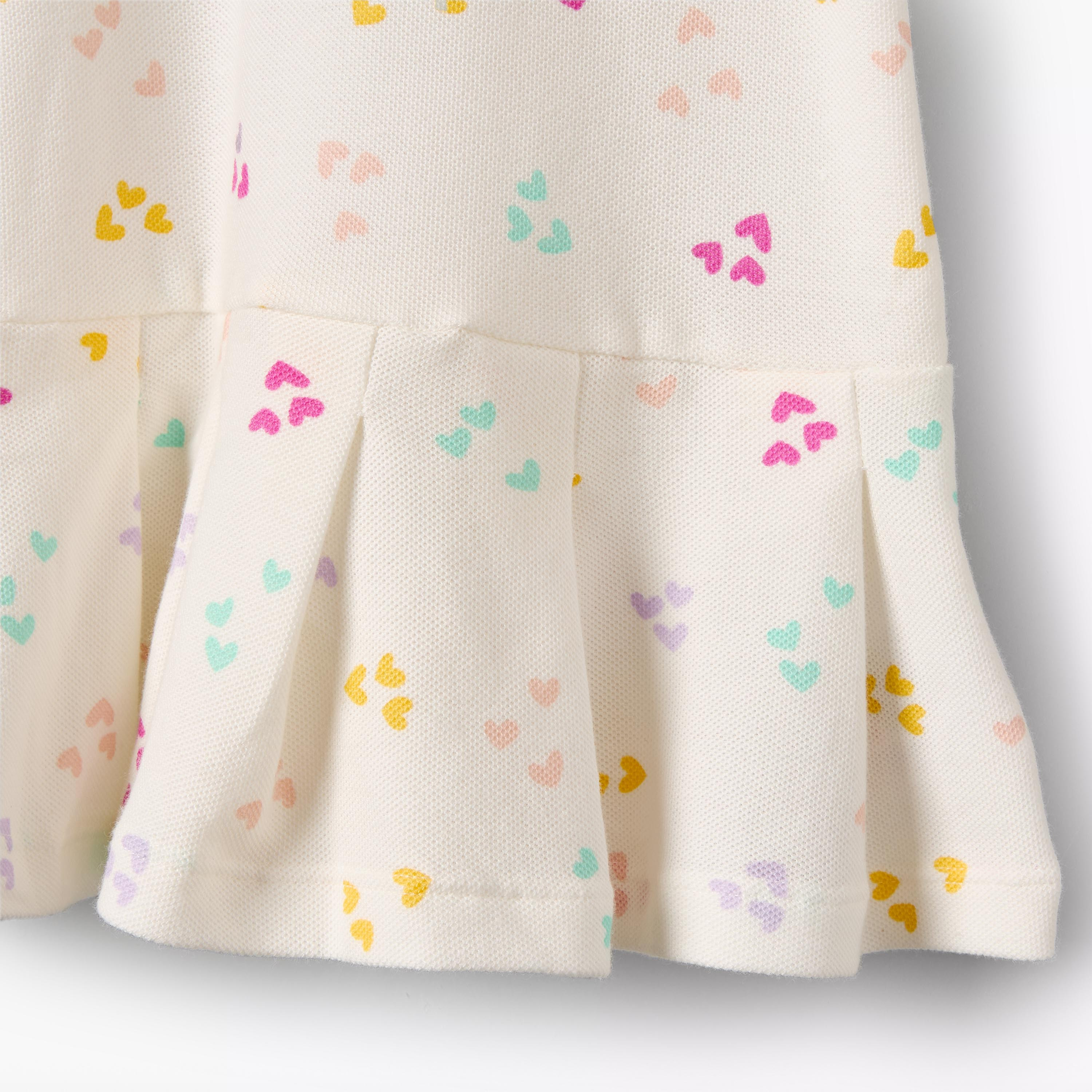 Juniors Heart Print Polo Dress with Short Sleeves-baby-girls-clothing-dressesandjumpsuits-image-5