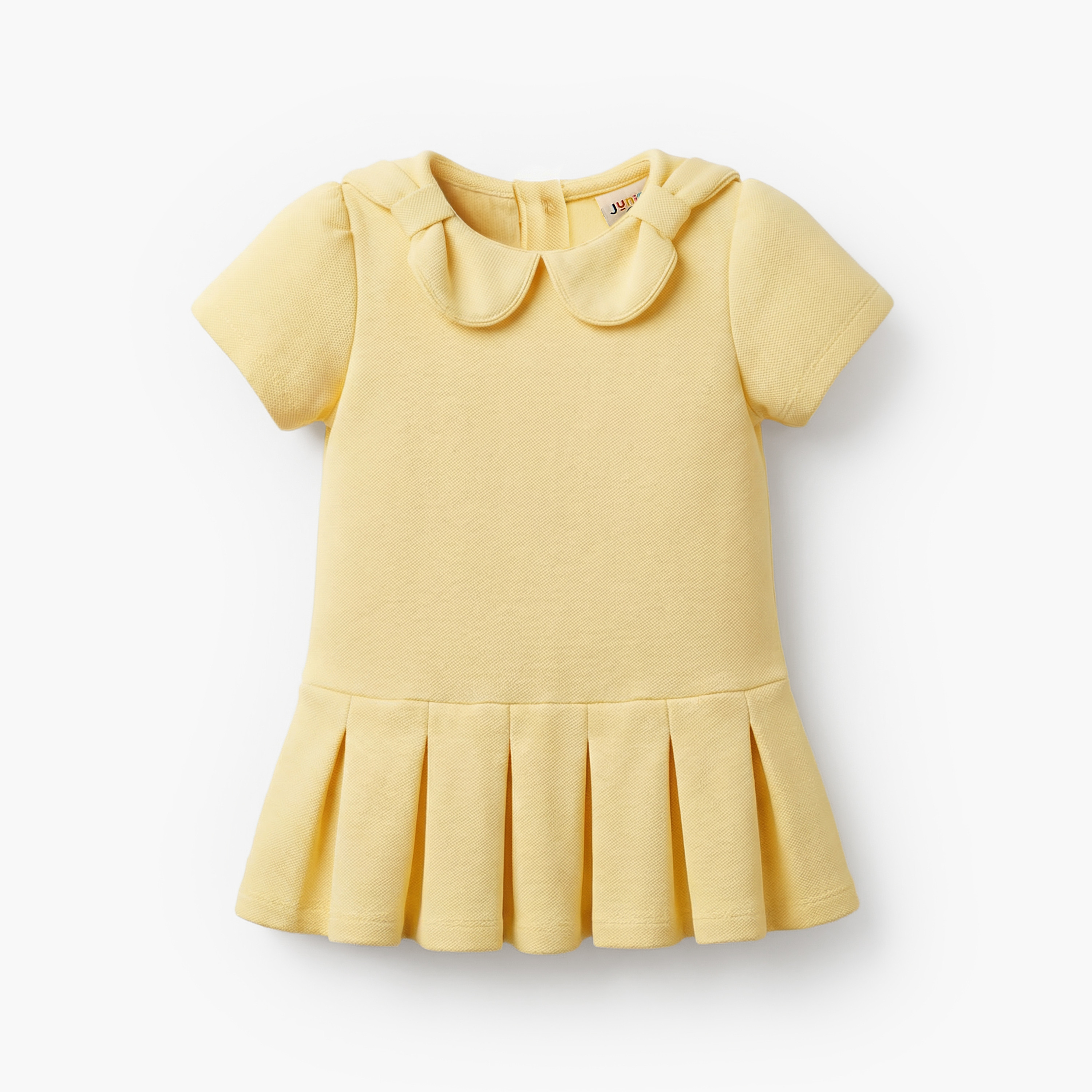 Juniors Solid Peter Pan Collar Dress with Short Sleeves-baby-girls-clothing-dressesandjumpsuits-image-1