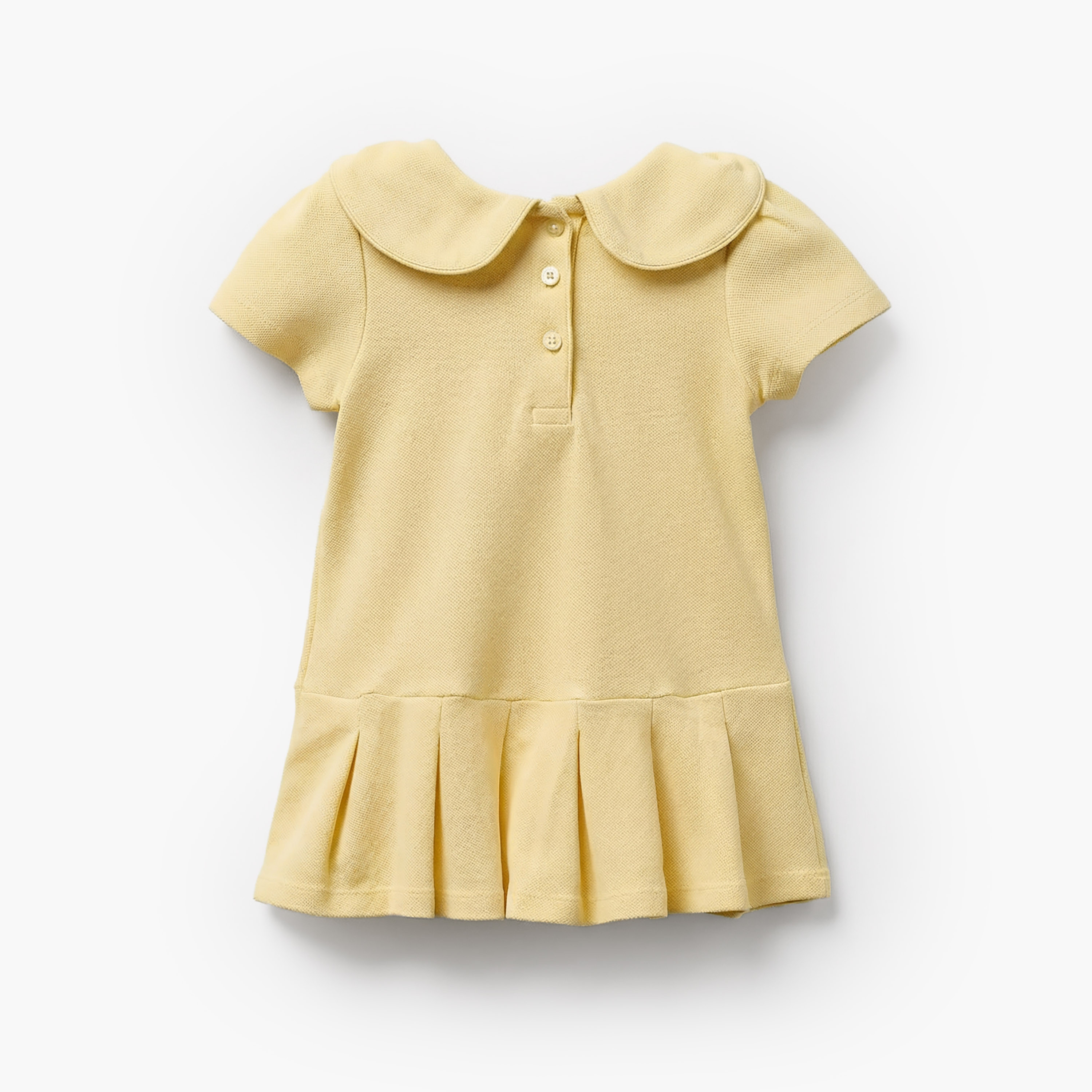 فستان سادة بياقة بيتر بان وأكمام قصيرة من جونيورز-baby-girls-clothing-dressesandjumpsuits-image-2