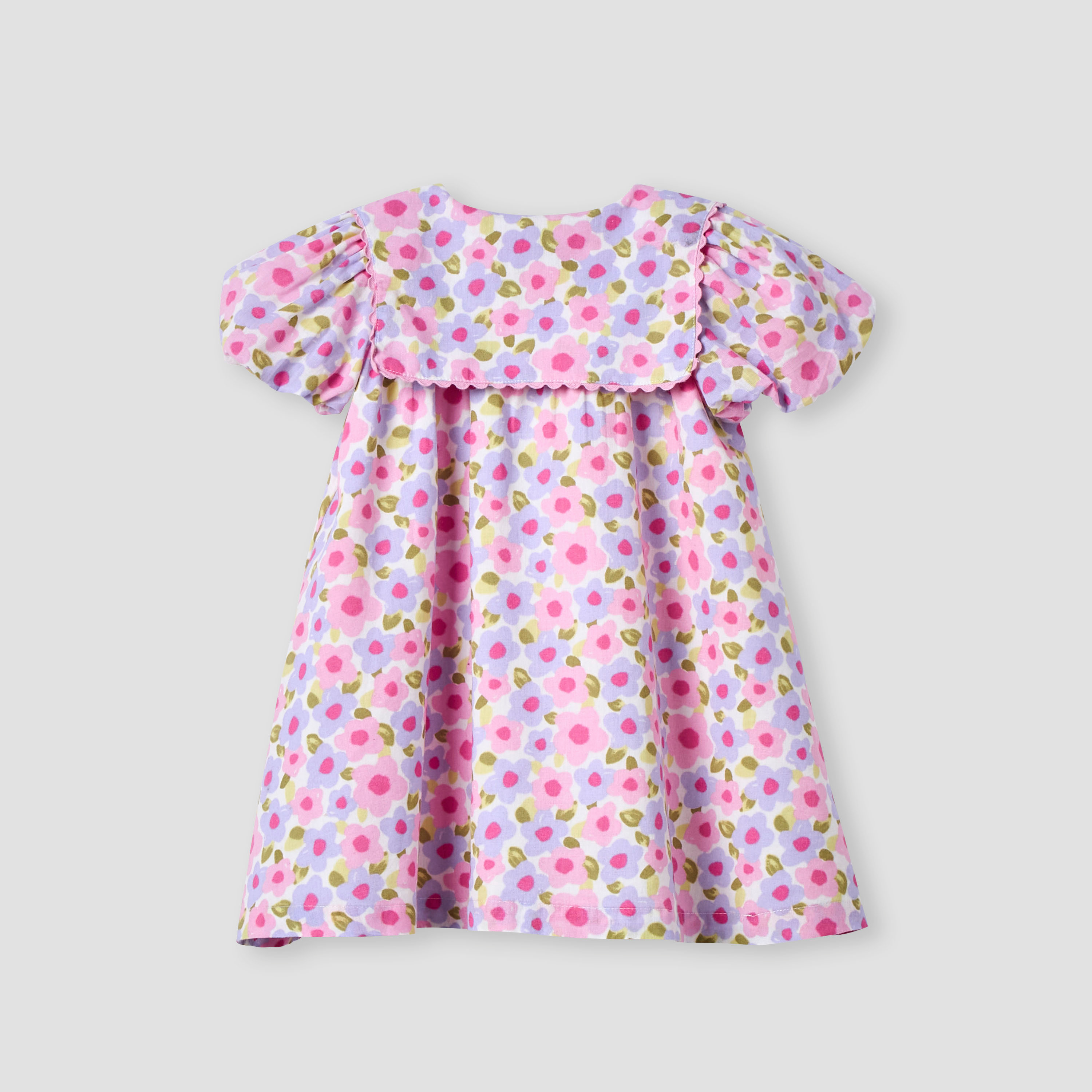 فستان بطبعات زهور بياقة بحّارة وأكمام بالون من جونيورز-baby-girls-clothing-dressesandjumpsuits-image-2