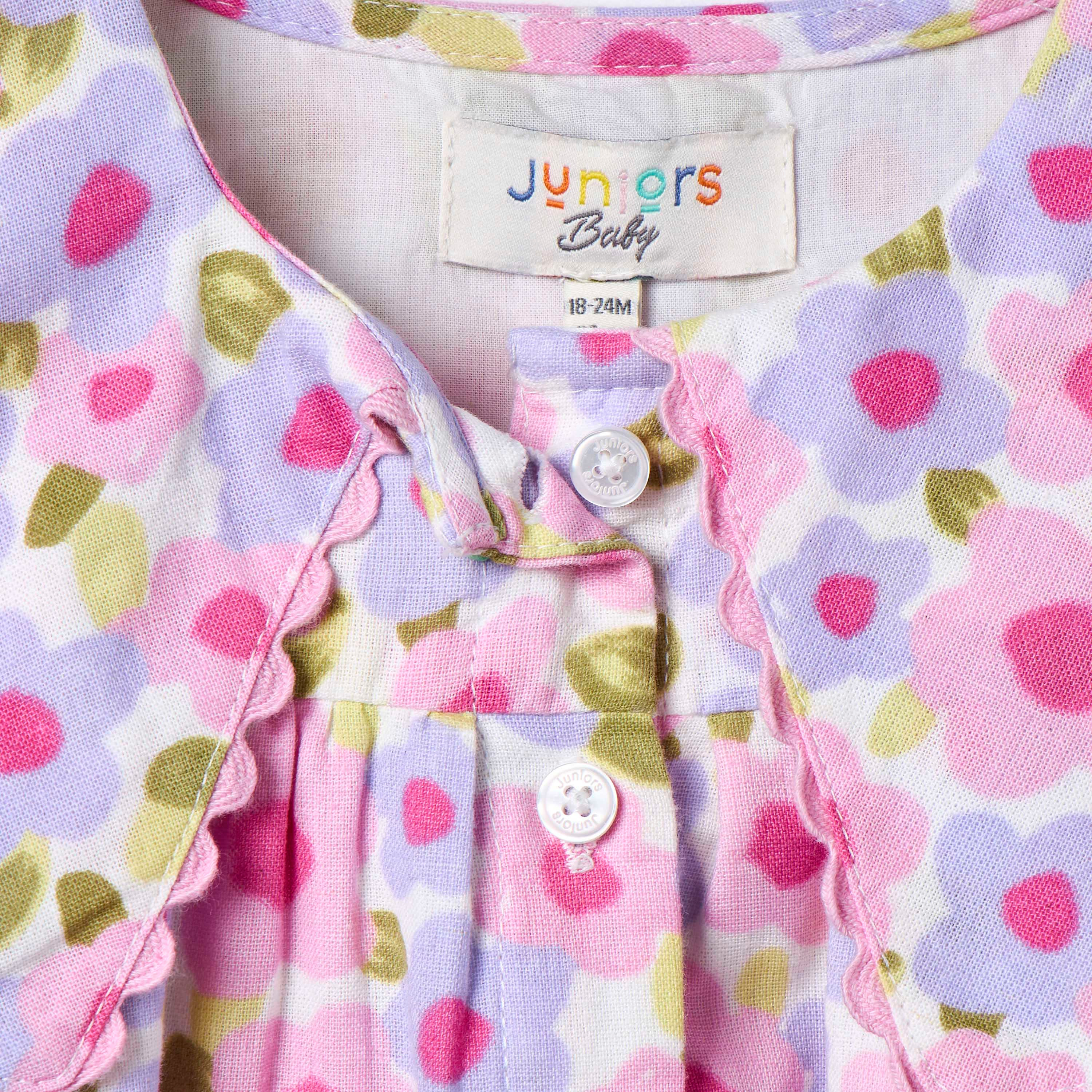 فستان بطبعات زهور بياقة بحّارة وأكمام بالون من جونيورز-baby-girls-clothing-dressesandjumpsuits-image-5