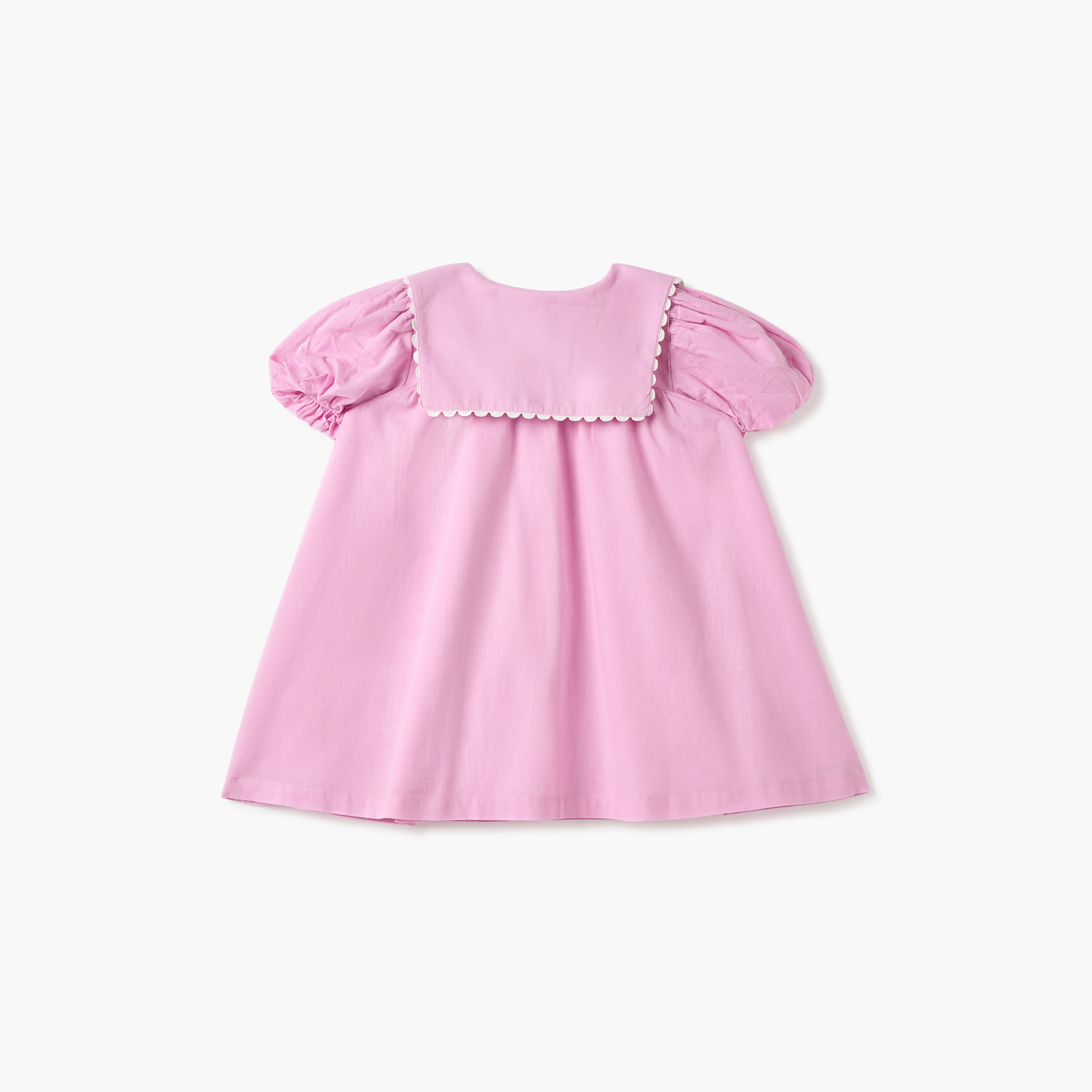 Juniors Solid Sailor Collar Dress with Short Sleeves-baby-girls-clothing-dressesandjumpsuits-image-2
