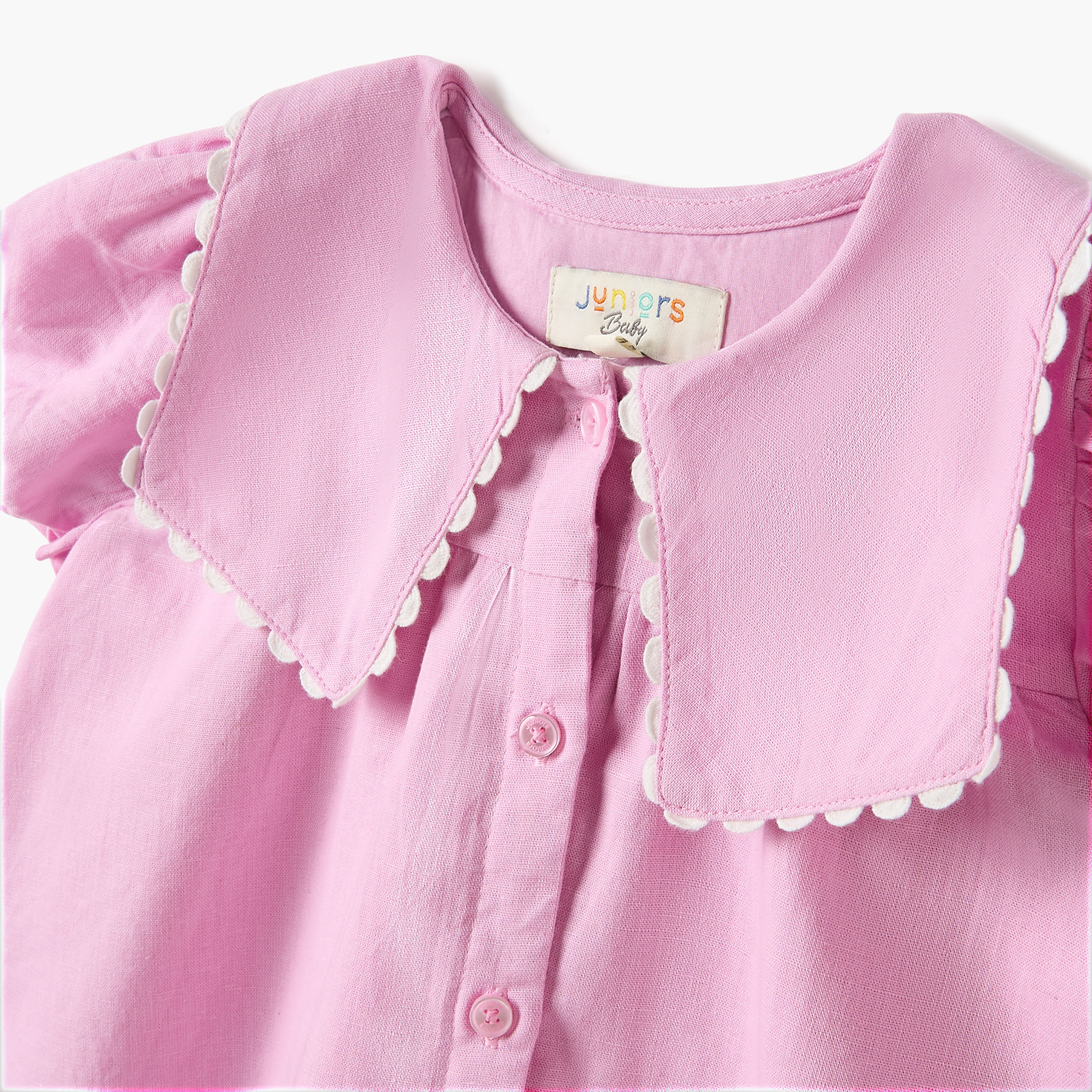 Juniors Solid Sailor Collar Dress with Short Sleeves-baby-girls-clothing-dressesandjumpsuits-image-3