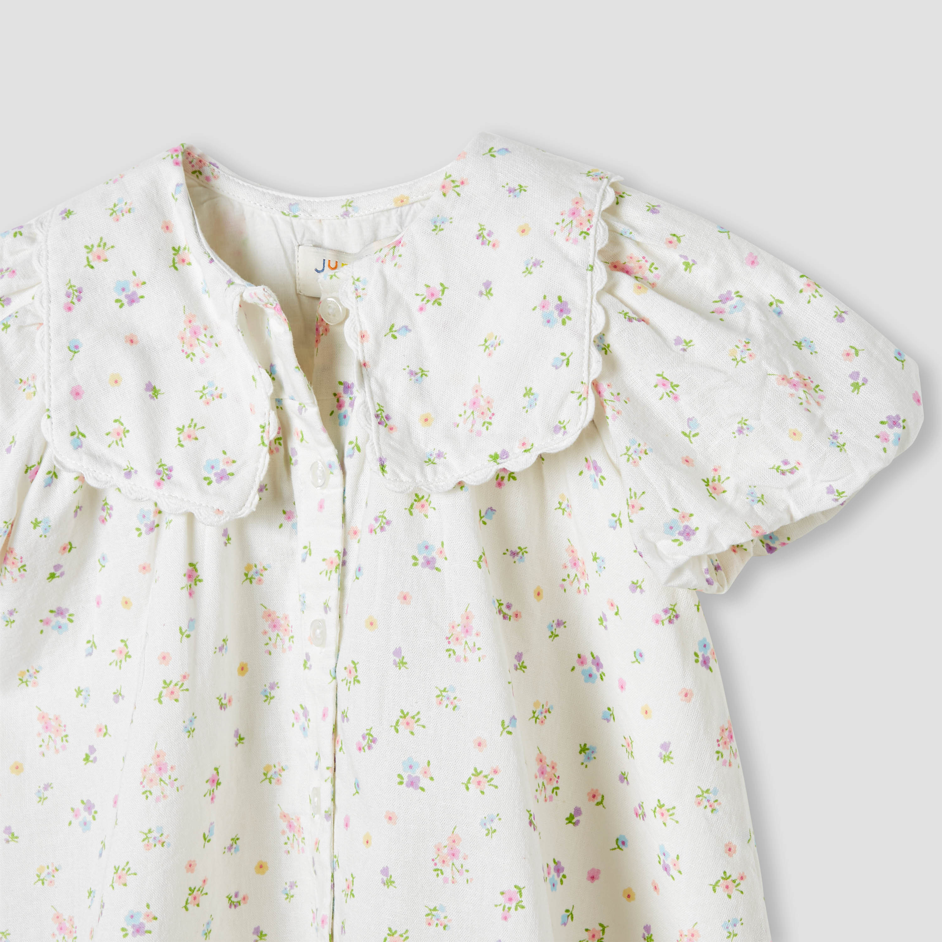 Juniors Floral Print Collared Dress with Short Sleeves-baby-girls-clothing-dressesandjumpsuits-image-3