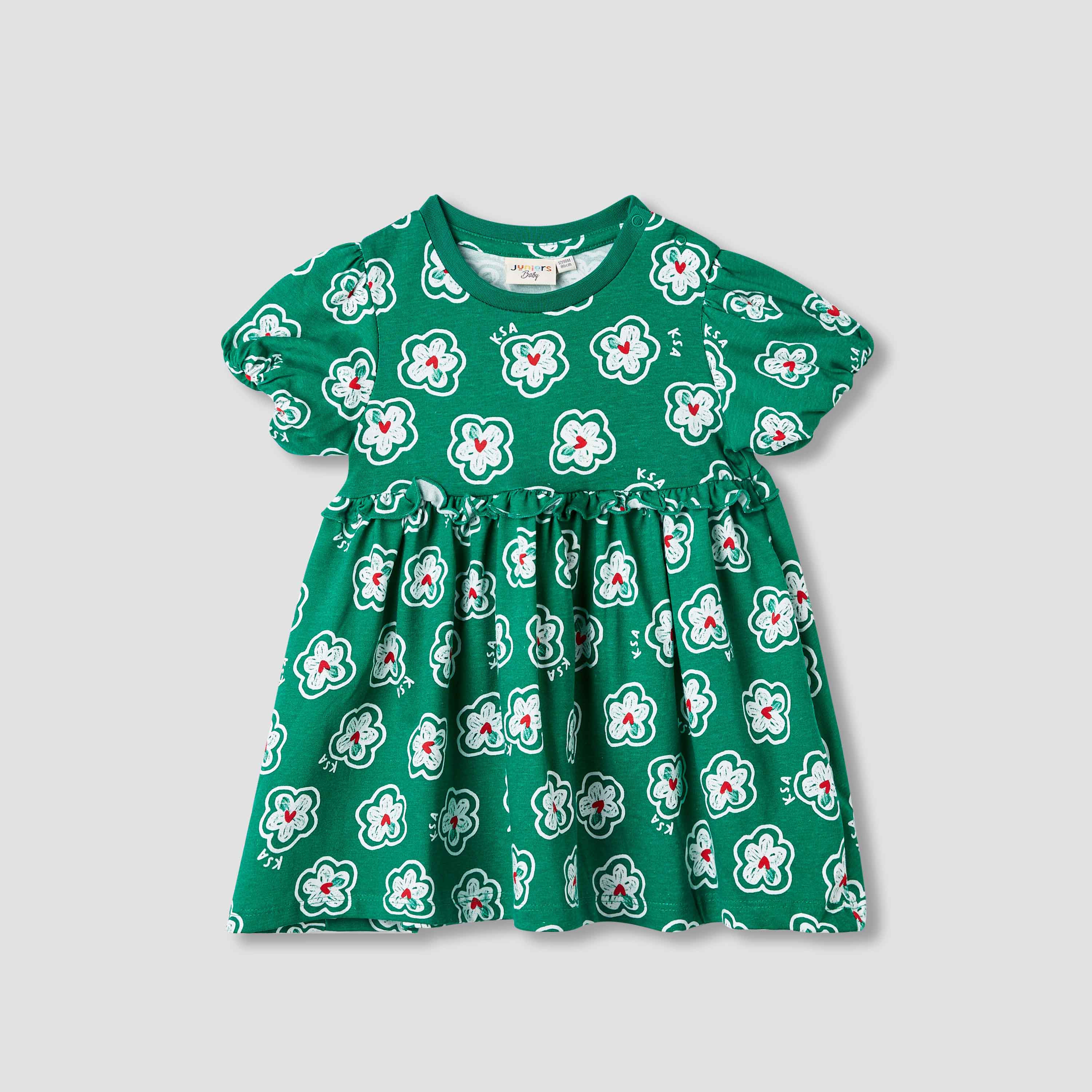 Juniors Floral Print A-line Dress with Ruffles-baby-girls-clothing-dressesandjumpsuits-image-1