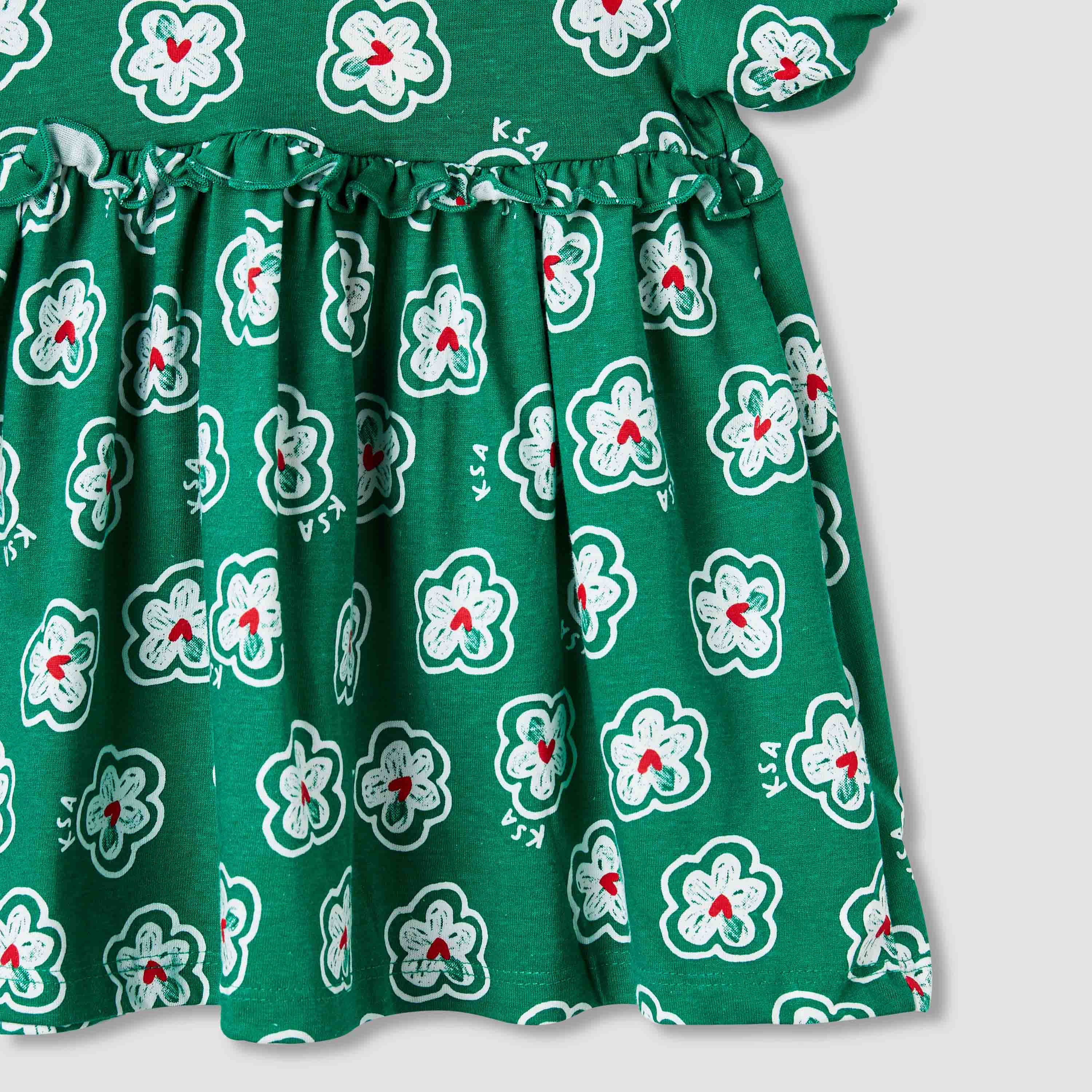 Juniors Floral Print A-line Dress with Ruffles-baby-girls-clothing-dressesandjumpsuits-image-4