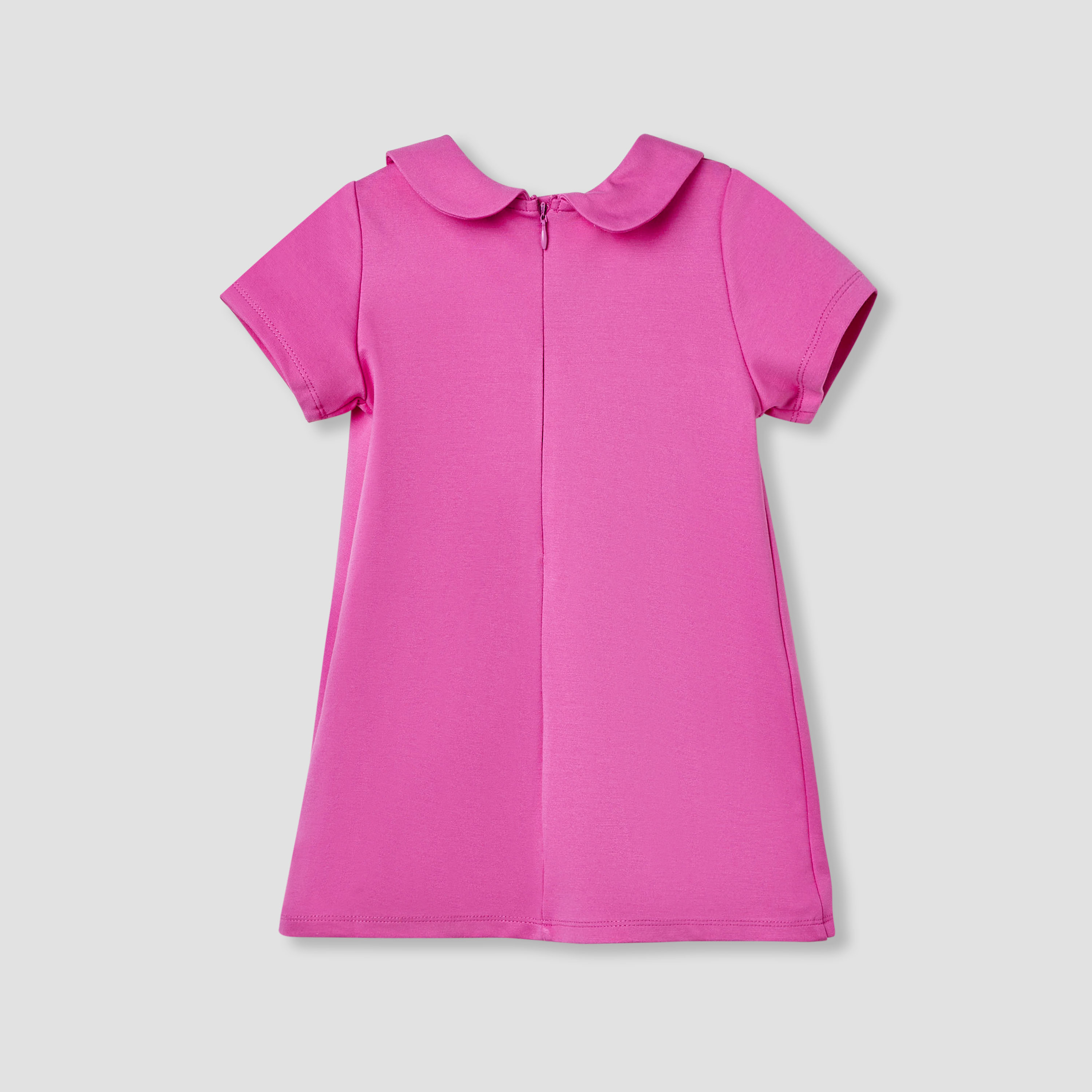 Juniors Bow Accent Peter Pan Collar Dress with Short Sleeves-baby-girls-clothing-dressesandjumpsuits-image-2