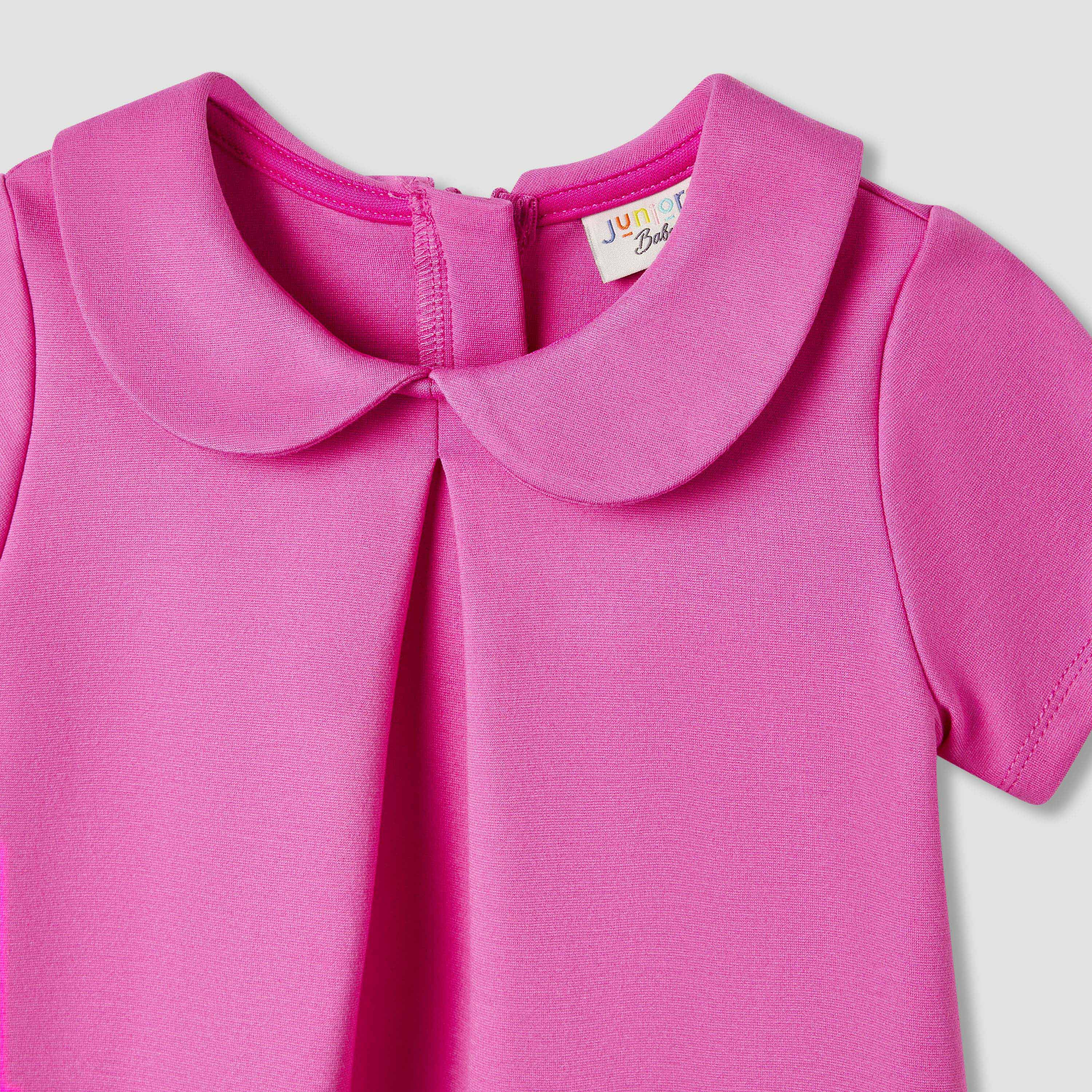 Juniors Bow Accent Peter Pan Collar Dress with Short Sleeves-baby-girls-clothing-dressesandjumpsuits-image-3