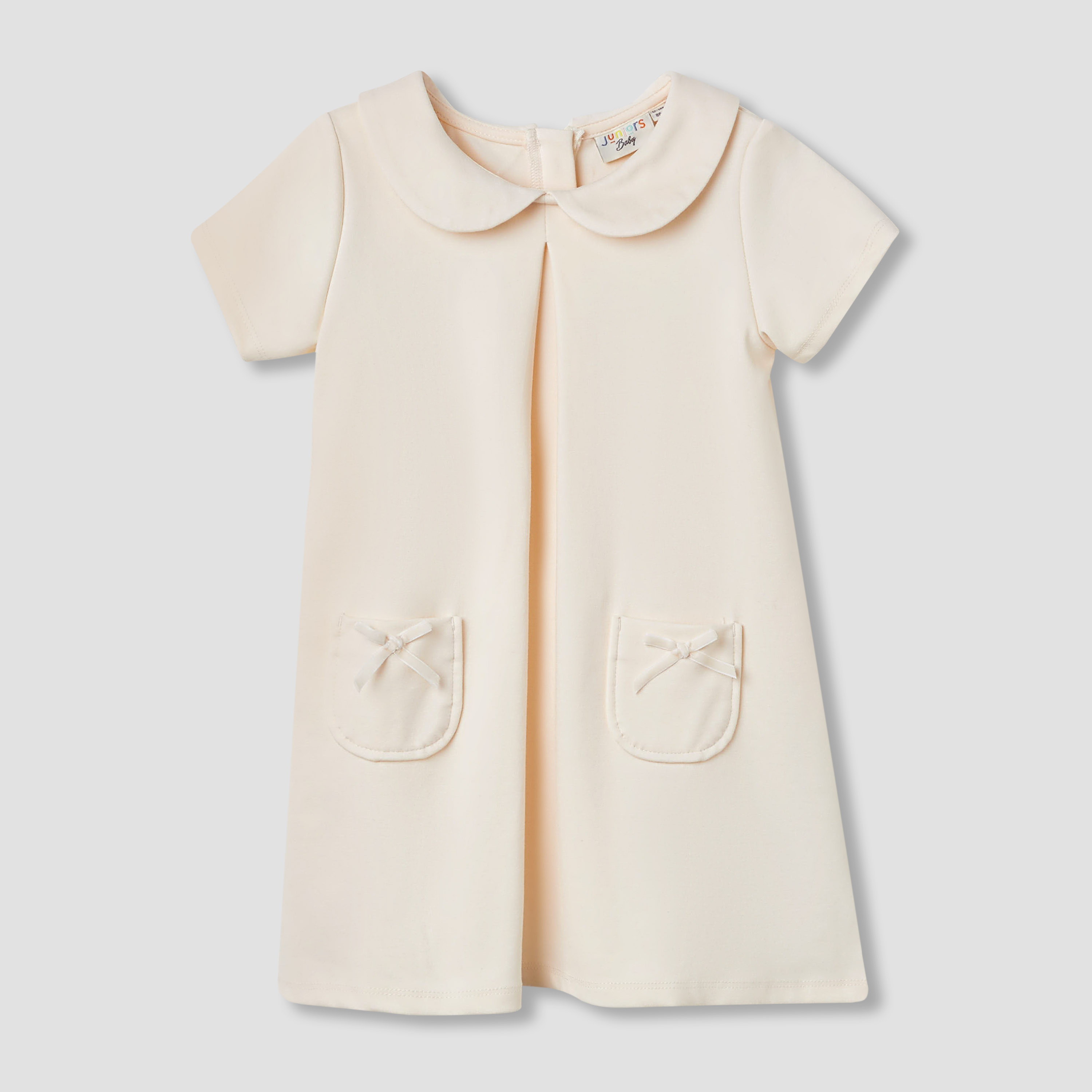 Juniors Bow Accent Dress with Peter Pan Collar-baby-girls-clothing-dressesandjumpsuits-image-1