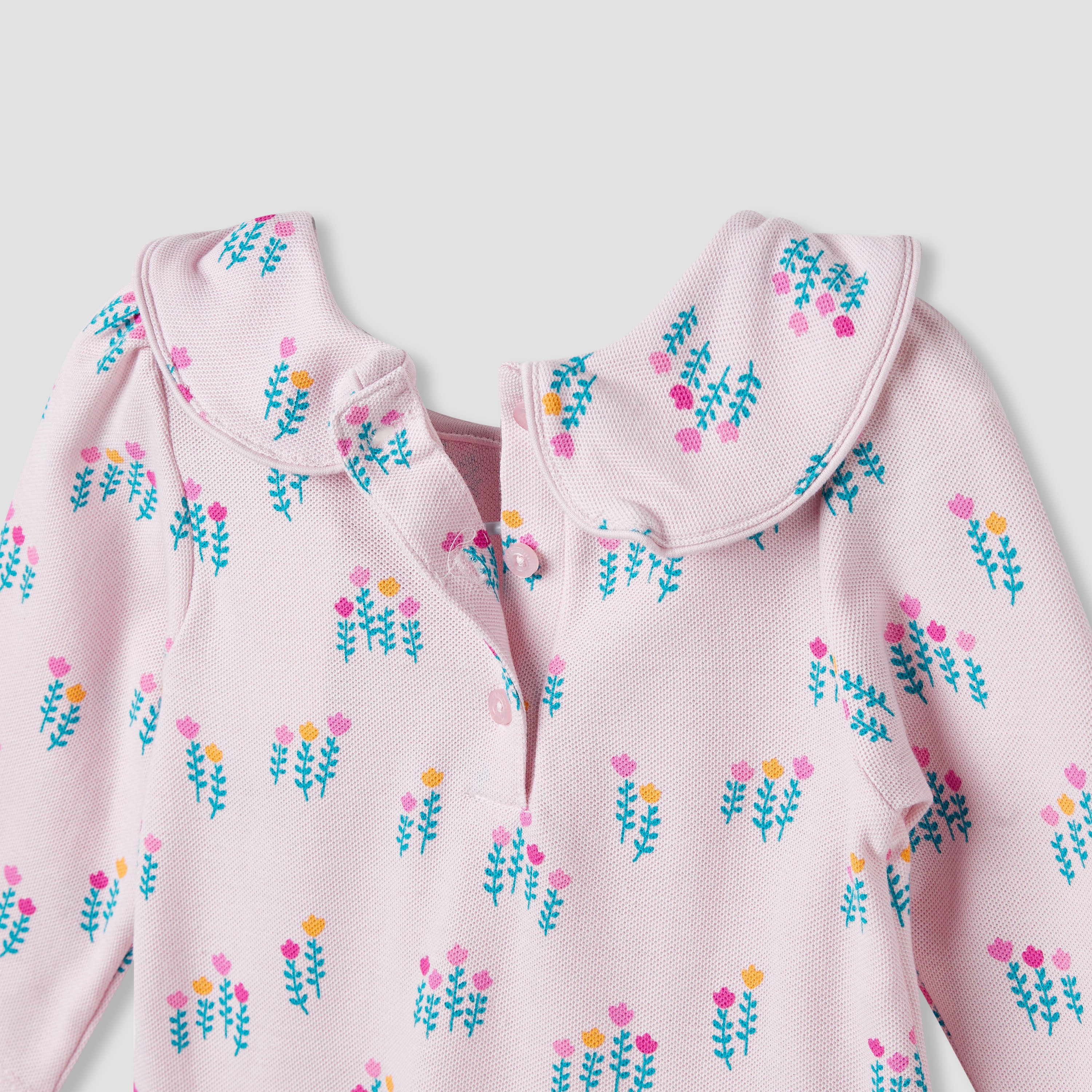 Juniors Printed Dress with Bow Accent Collar-baby-girls-clothing-dressesandjumpsuits-image-4
