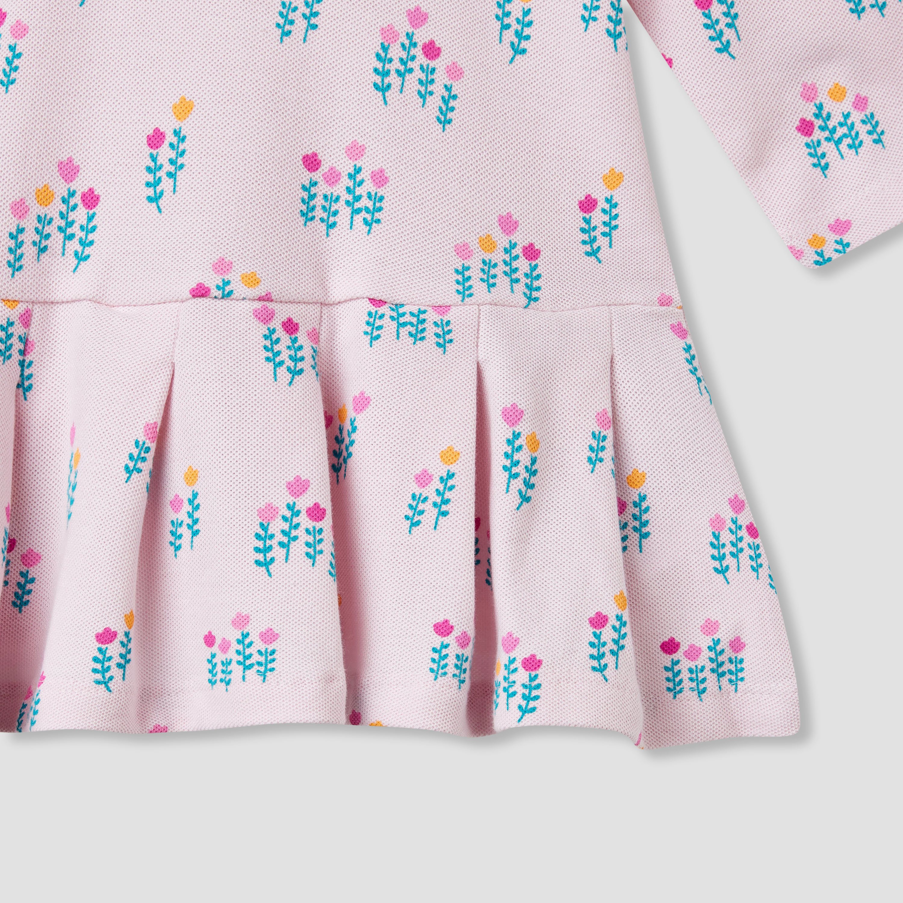 Juniors Printed Dress with Bow Accent Collar-baby-girls-clothing-dressesandjumpsuits-image-5