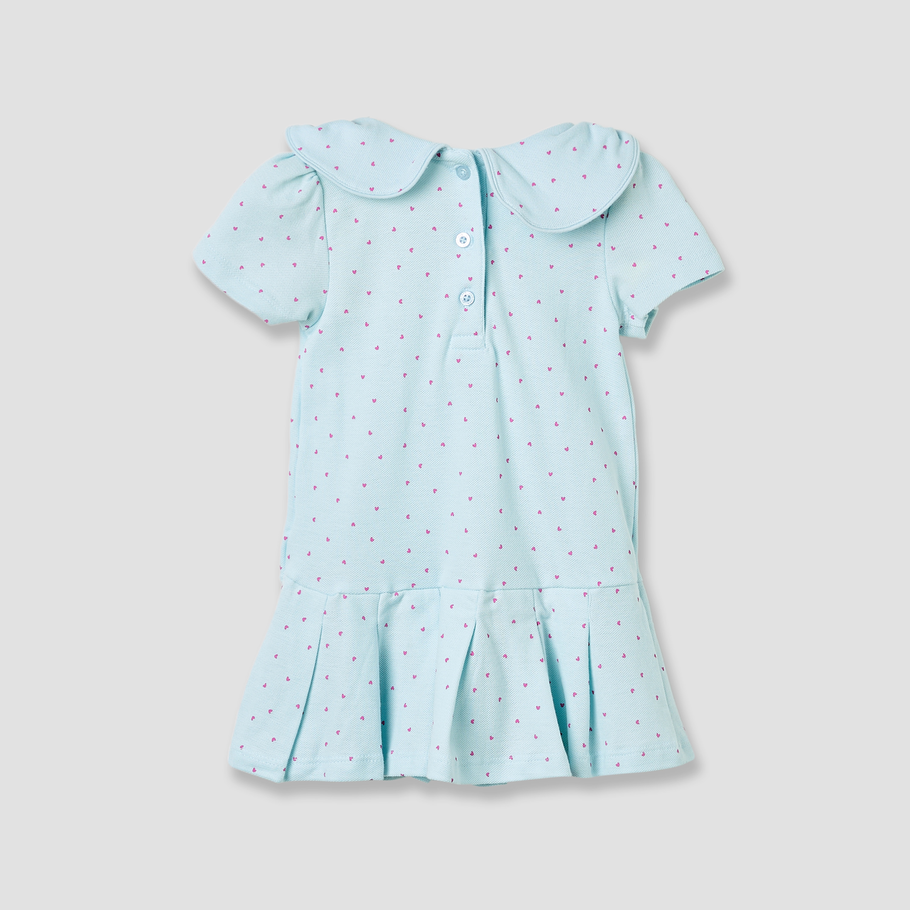 فستان بياقة بيتر بان وأكمام قصيرة وطبعات قلوب من جونيورز-baby-girls-clothing-dressesandjumpsuits-image-2