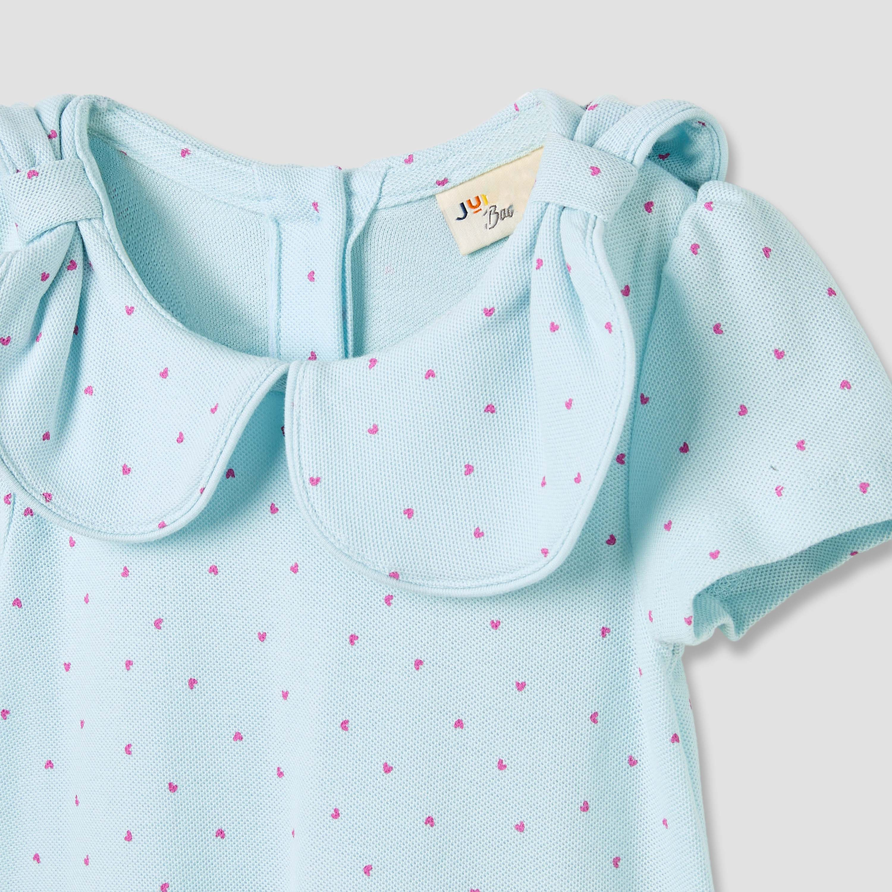 فستان بياقة بيتر بان وأكمام قصيرة وطبعات قلوب من جونيورز-baby-girls-clothing-dressesandjumpsuits-image-3